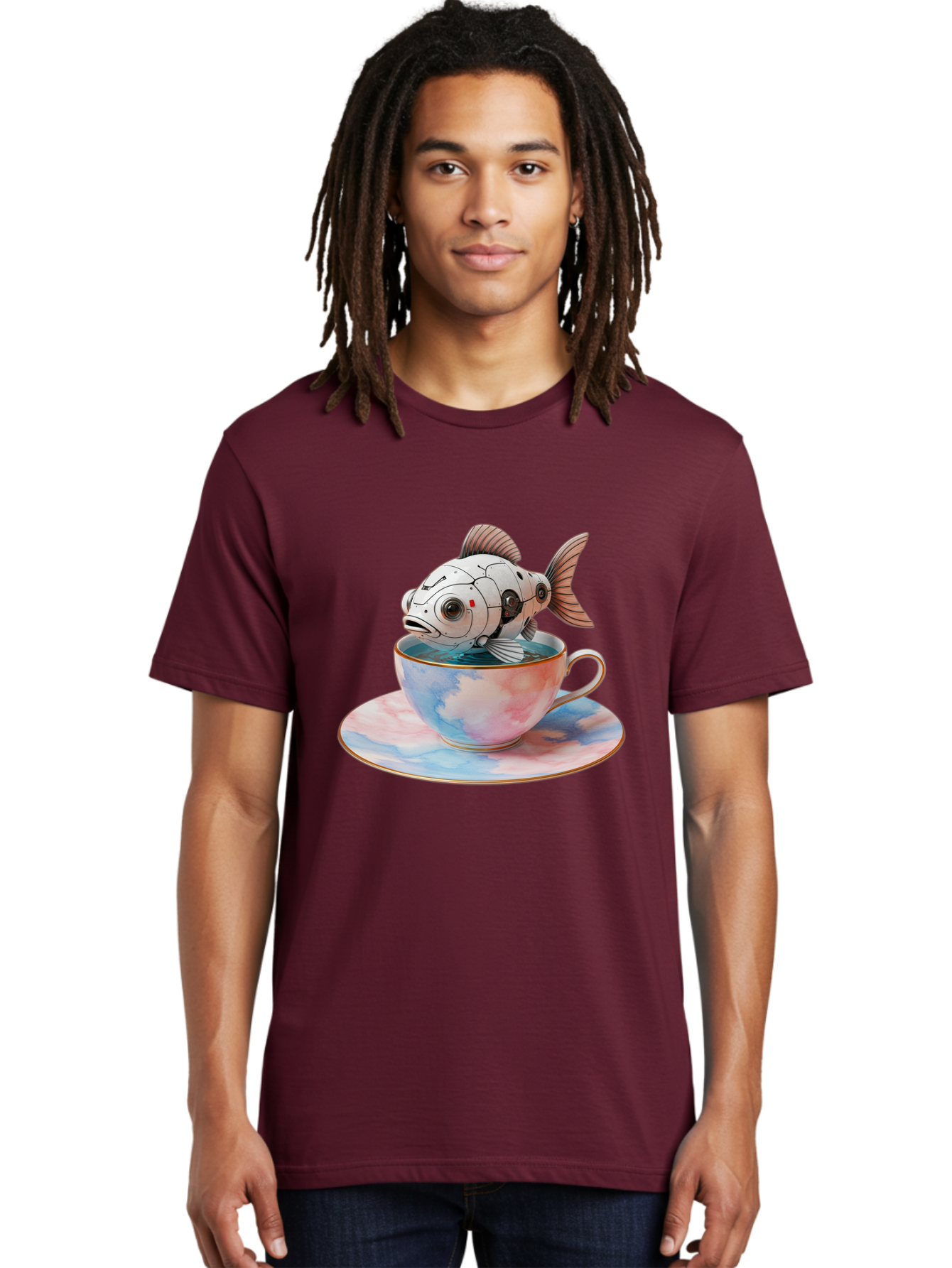 Robot-Fish-In-Tea-Cup Men'S Graphic Tee, 100% Cotton, Comfortable Casual Summer Wear, Machine Washable, Vintage Camera, Old Camera, Antique Camera, Black Camera, Classic Photography, Photography Equipment, Nostalgic Device, Film Camera, Bal251 26
