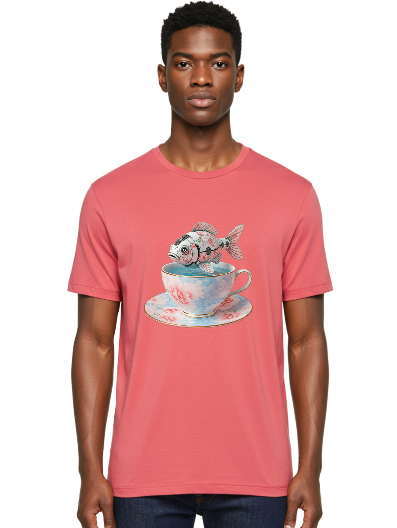 Robot-Fish-In-Teacup Men'S Graphic Tee, 100% Cotton, Comfortable Casual Summer Wear, Machine Washable, Vintage Camera, Old Camera, Antique Camera, Black Camera, Classic Photography, Photography Equipment, Nostalgic Device, Film Camera, Bal252 20