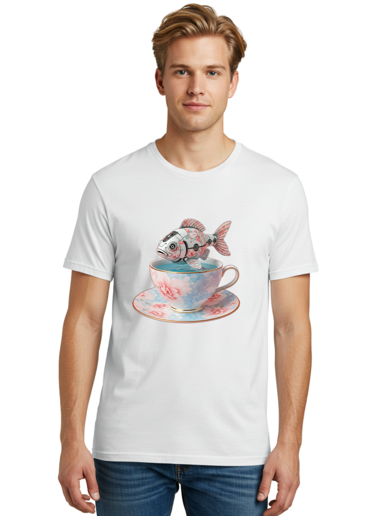 Robot-Fish-In-Teacup Men'S Graphic Tee, 100% Cotton, Comfortable Casual Summer Wear, Machine Washable, Vintage Camera, Old Camera, Antique Camera, Black Camera, Classic Photography, Photography Equipment, Nostalgic Device, Film Camera, Bal252 26
