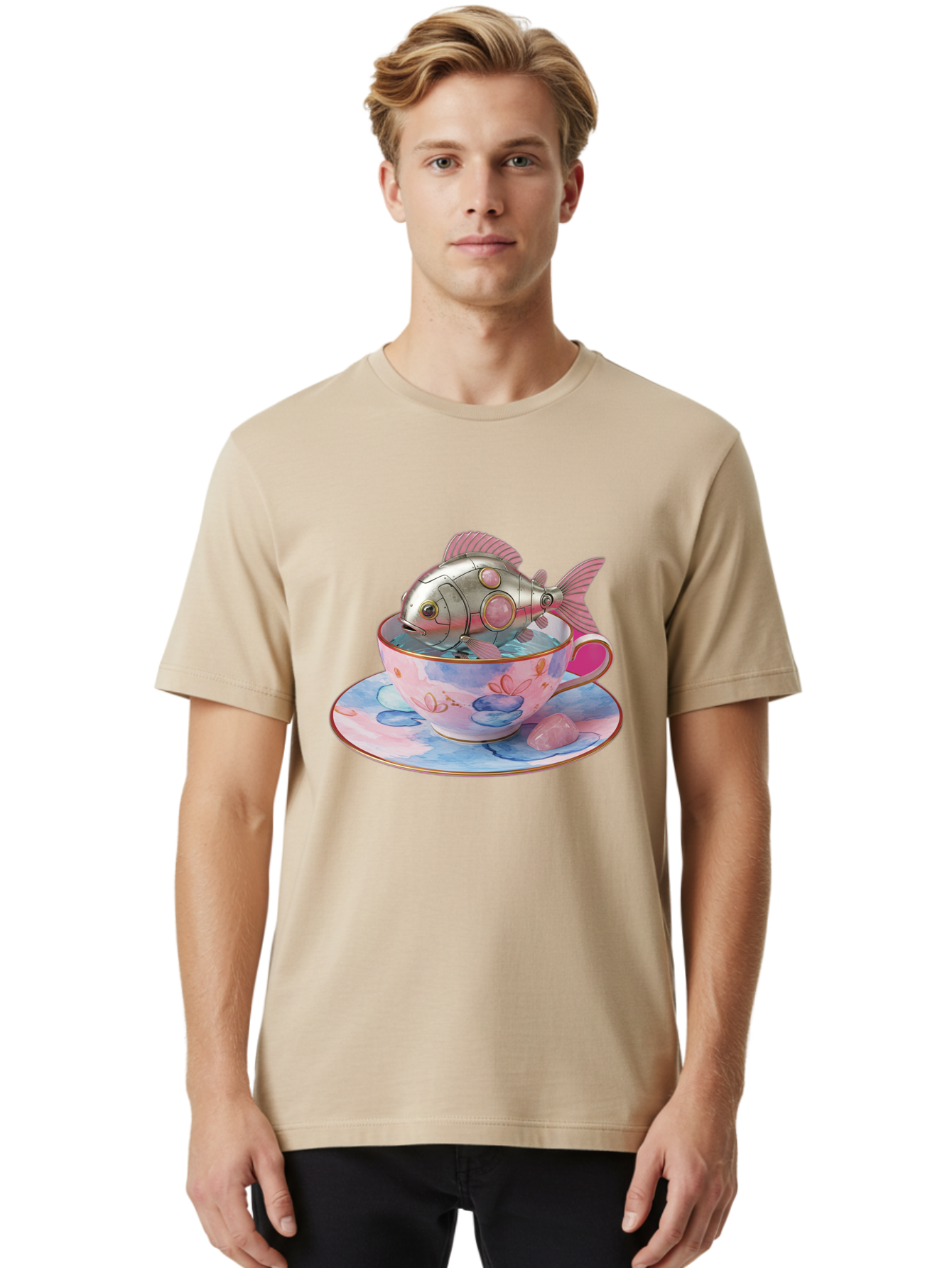 Robot-Fish-Tea-Cup Men'S Graphic Tee, 100% Cotton, Comfortable Casual Summer Wear, Machine Washable, Vintage Camera, Old Camera, Antique Camera, Black Camera, Classic Photography, Photography Equipment, Nostalgic Device, Film Camera, Bal253 16