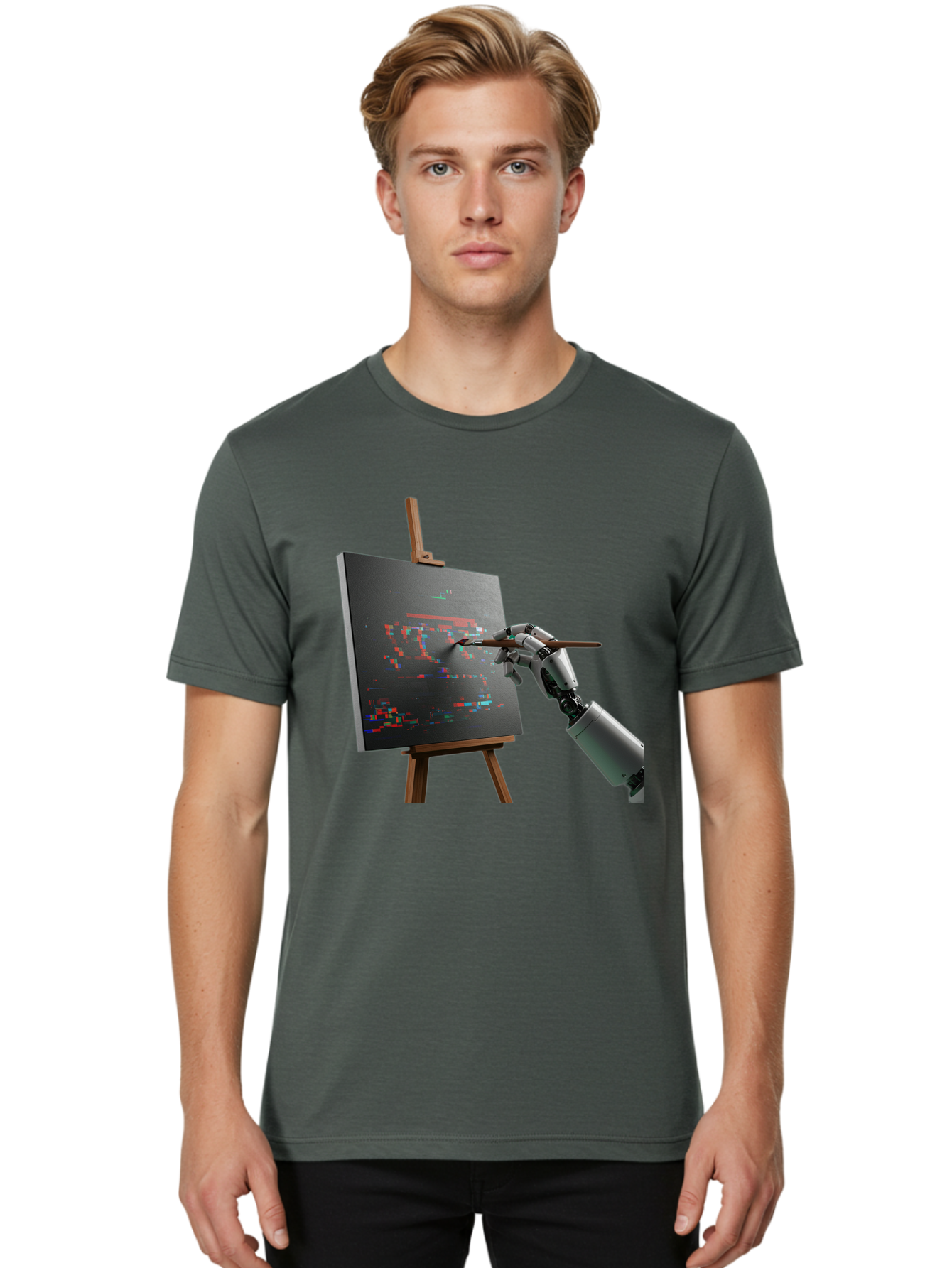 Robot-Painting Men'S Graphic Tee, 100% Cotton, Comfortable Casual Summer Wear, Machine Washable, Vintage Camera, Old Camera, Antique Camera, Black Camera, Classic Photography, Photography Equipment, Nostalgic Device, Film Camera, Camera Art Bal258 23