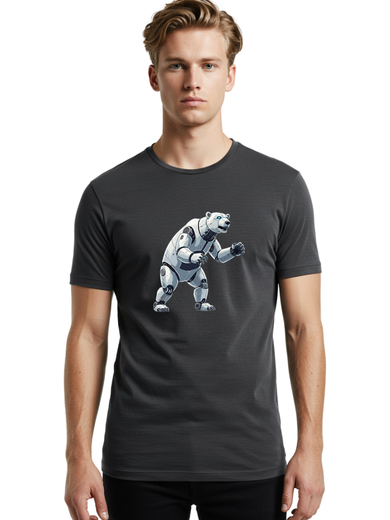 Robotic-Polar-Bear Men'S Graphic Tee, 100% Cotton, Comfortable Casual Summer Wear, Machine Washable, Vintage Camera, Old Camera, Antique Camera, Black Camera, Classic Photography, Photography Equipment, Nostalgic Device, Film Camera, Bal269 20