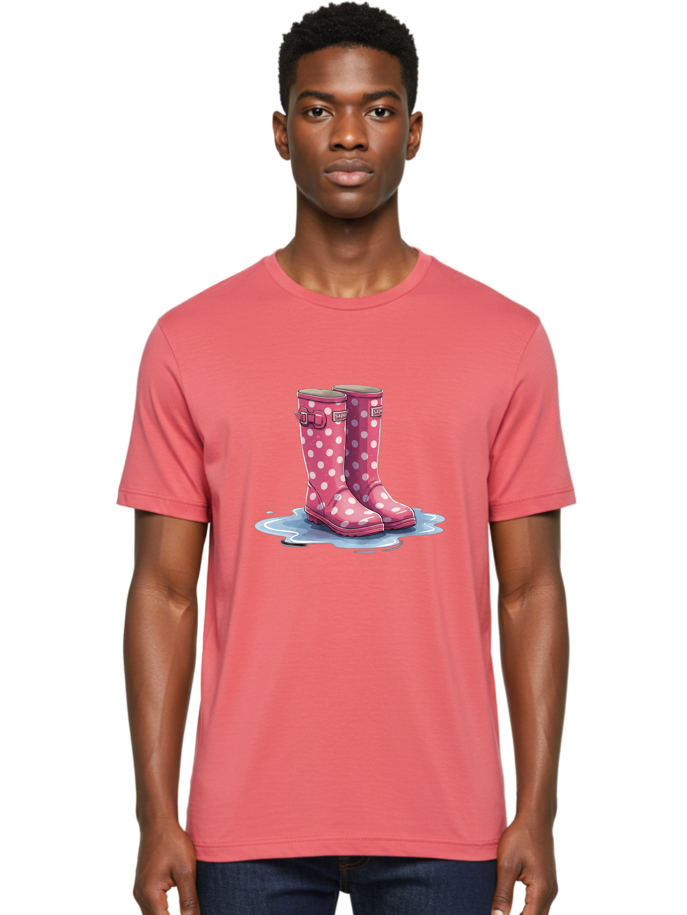 Safari-Pink-Polka-Dot-Rain-Boots Men'S Graphic Tee, 100% Cotton, Comfortable Casual Summer Wear, Machine Washable, Vintage Camera, Old Camera, Antique Camera, Black Camera, Classic Photography, Photography Equipment, Nostalgic Device, Bal281 24