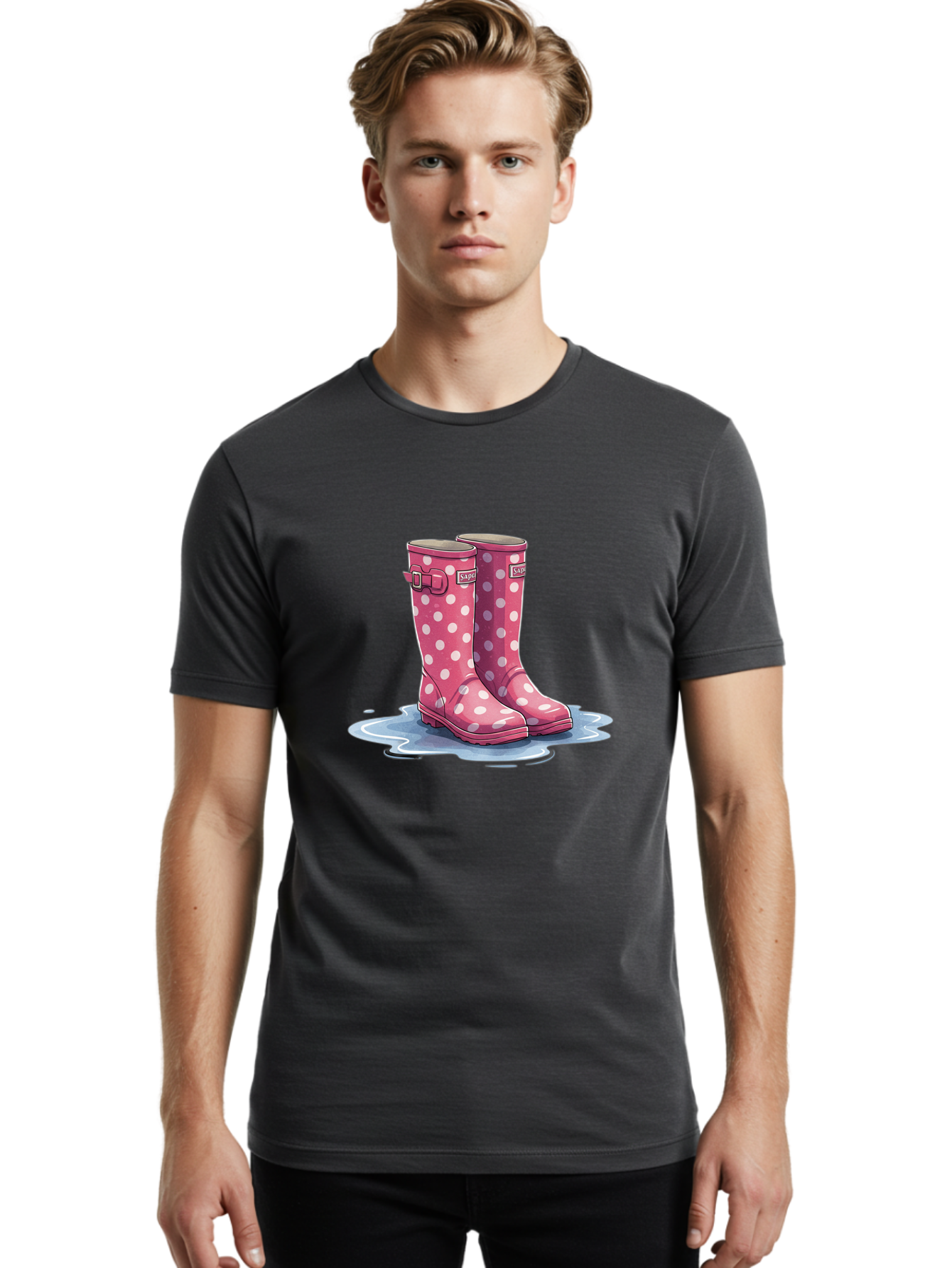 Safari-Pink-Polka-Dot-Rain-Boots Men'S Graphic Tee, 100% Cotton, Comfortable Casual Summer Wear, Machine Washable, Vintage Camera, Old Camera, Antique Camera, Black Camera, Classic Photography, Photography Equipment, Nostalgic Device, Bal281 22