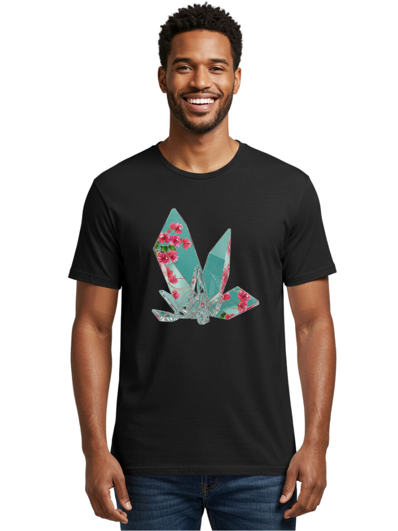 Shattered-Glass-With-Flowers Men'S Graphic Tee, 100% Cotton, Comfortable Casual Summer Wear, Machine Washable, Vintage Camera, Old Camera, Antique Camera, Black Camera, Classic Photography, Photography Equipment, Nostalgic Device, Film Camera, Bal293 18