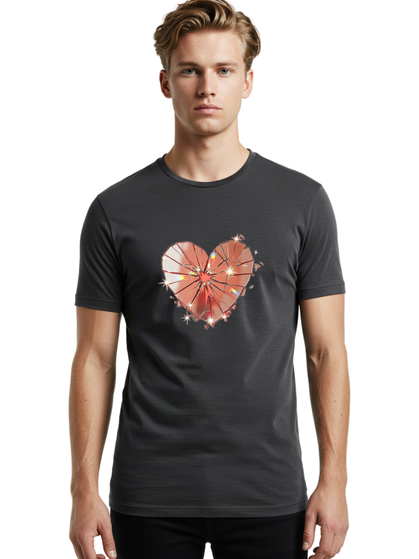 Shattered-Heart-1 Men'S Graphic Tee, 100% Cotton, Comfortable Casual Summer Wear, Machine Washable, Vintage Camera, Old Camera, Antique Camera, Black Camera, Classic Photography, Photography Equipment, Nostalgic Device, Film Camera, Camera Art Bal295 20