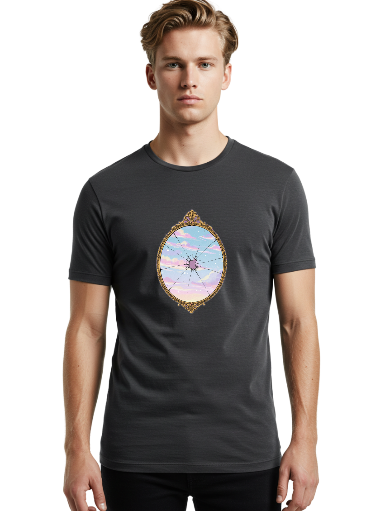 Shattered-Mirror-Sky Men'S Graphic Tee, 100% Cotton, Comfortable Casual Summer Wear, Machine Washable, Vintage Camera, Old Camera, Antique Camera, Black Camera, Classic Photography, Photography Equipment, Nostalgic Device, Film Camera, Bal300 29