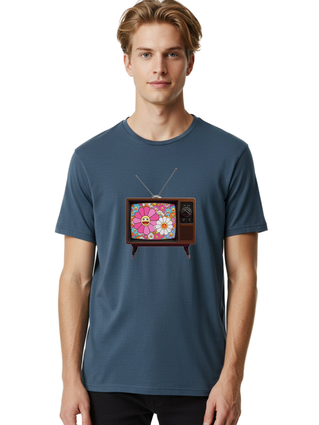 Smiley-Flowers-Tv Men'S Graphic Tee, 100% Cotton, Comfortable Casual Summer Wear, Machine Washable, Vintage Camera, Old Camera, Antique Camera, Black Camera, Classic Photography, Photography Equipment, Nostalgic Device, Film Camera, Camera Art Bal361 22