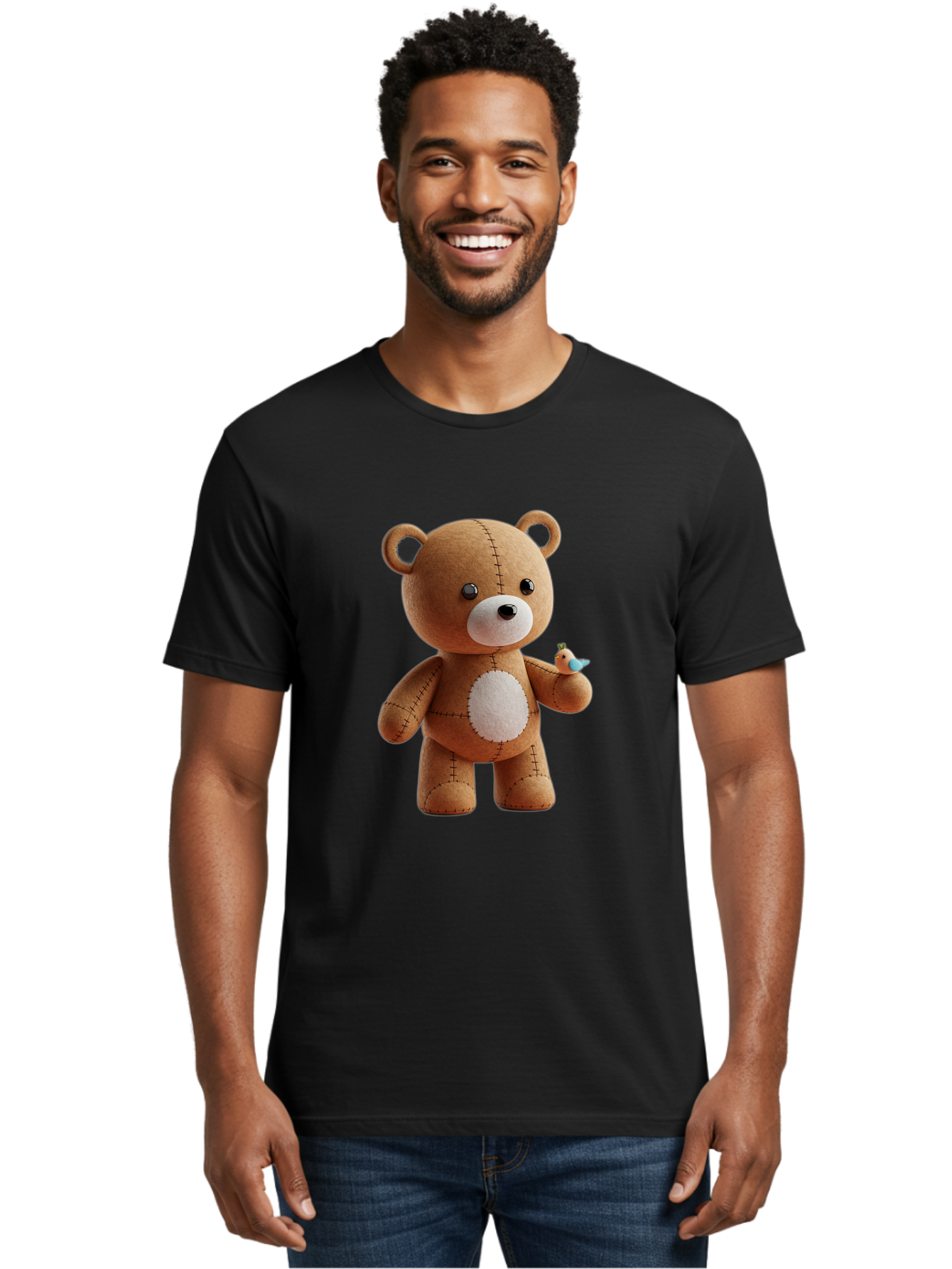 Teddy-Bear-With-Bird Men'S Graphic Tee, 100% Cotton, Comfortable Casual Summer Wear, Machine Washable, Vintage Camera, Old Camera, Antique Camera, Black Camera, Classic Photography, Photography Equipment, Nostalgic Device, Film Camera, Bal471 18