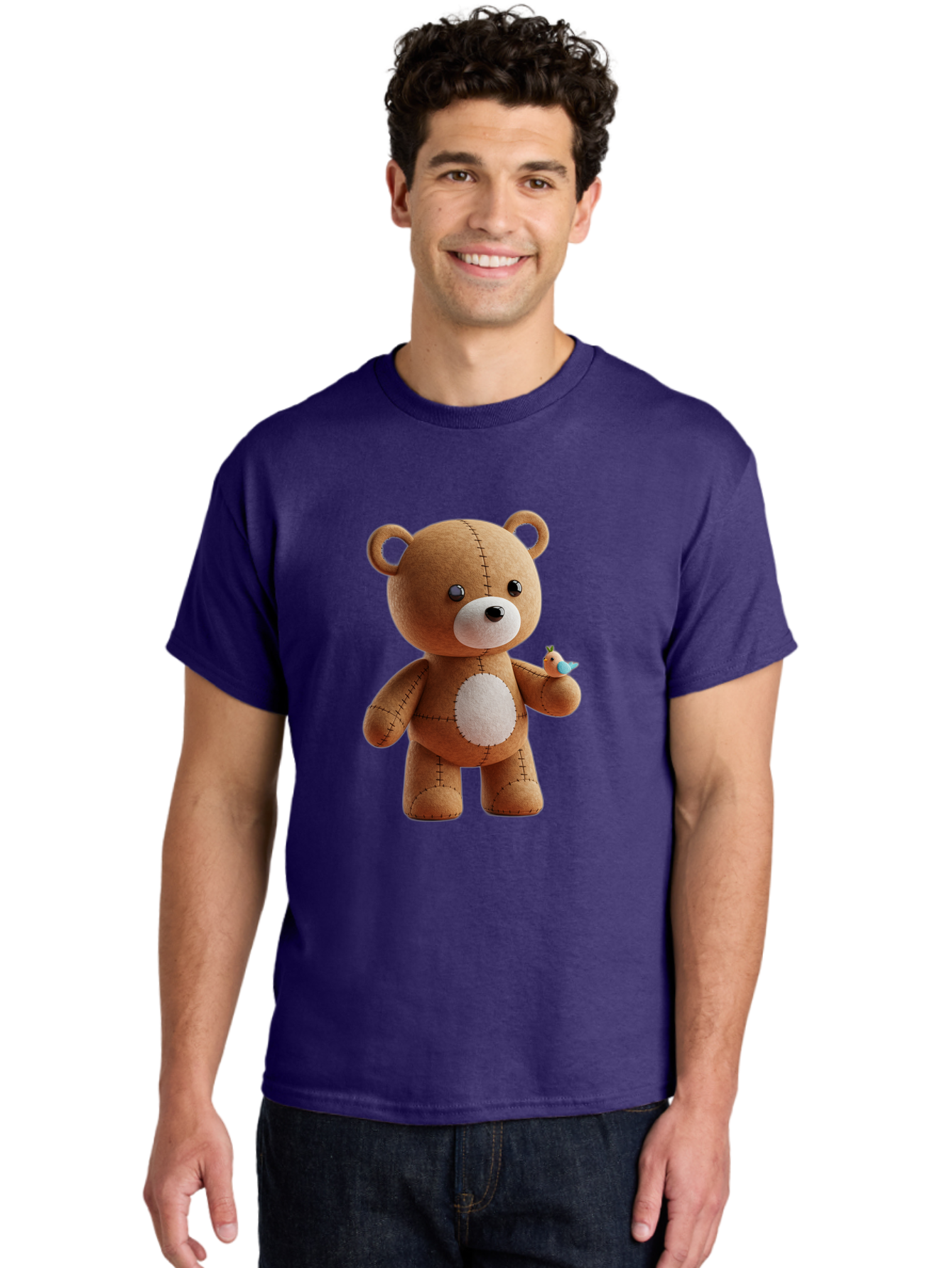 Teddy-Bear-With-Bird Men'S Graphic Tee, 100% Cotton, Comfortable Casual Summer Wear, Machine Washable, Vintage Camera, Old Camera, Antique Camera, Black Camera, Classic Photography, Photography Equipment, Nostalgic Device, Film Camera, Bal471 22