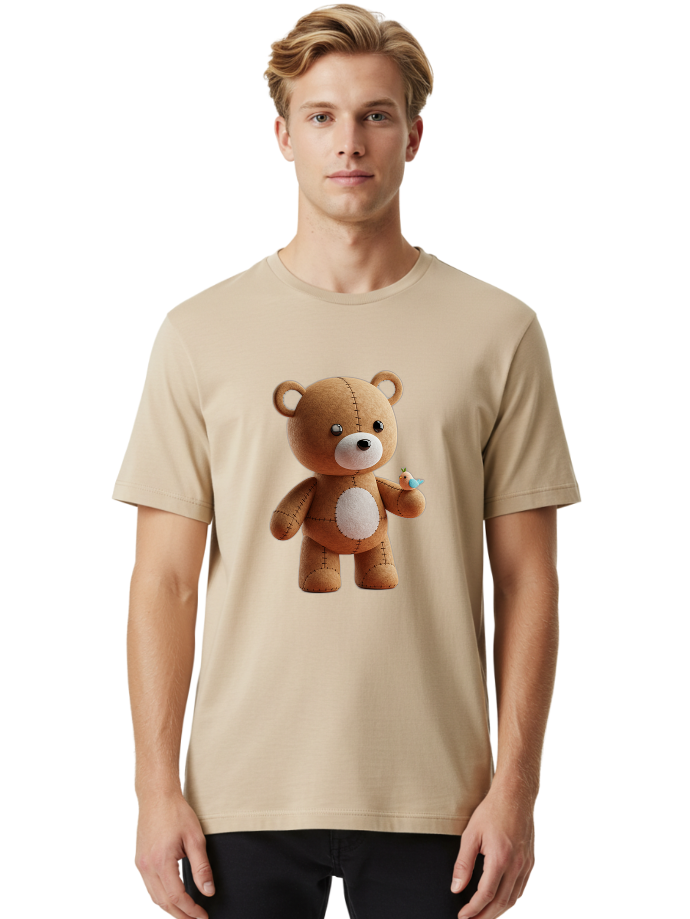 Teddy-Bear-With-Bird Men'S Graphic Tee, 100% Cotton, Comfortable Casual Summer Wear, Machine Washable, Vintage Camera, Old Camera, Antique Camera, Black Camera, Classic Photography, Photography Equipment, Nostalgic Device, Film Camera, Bal471 29