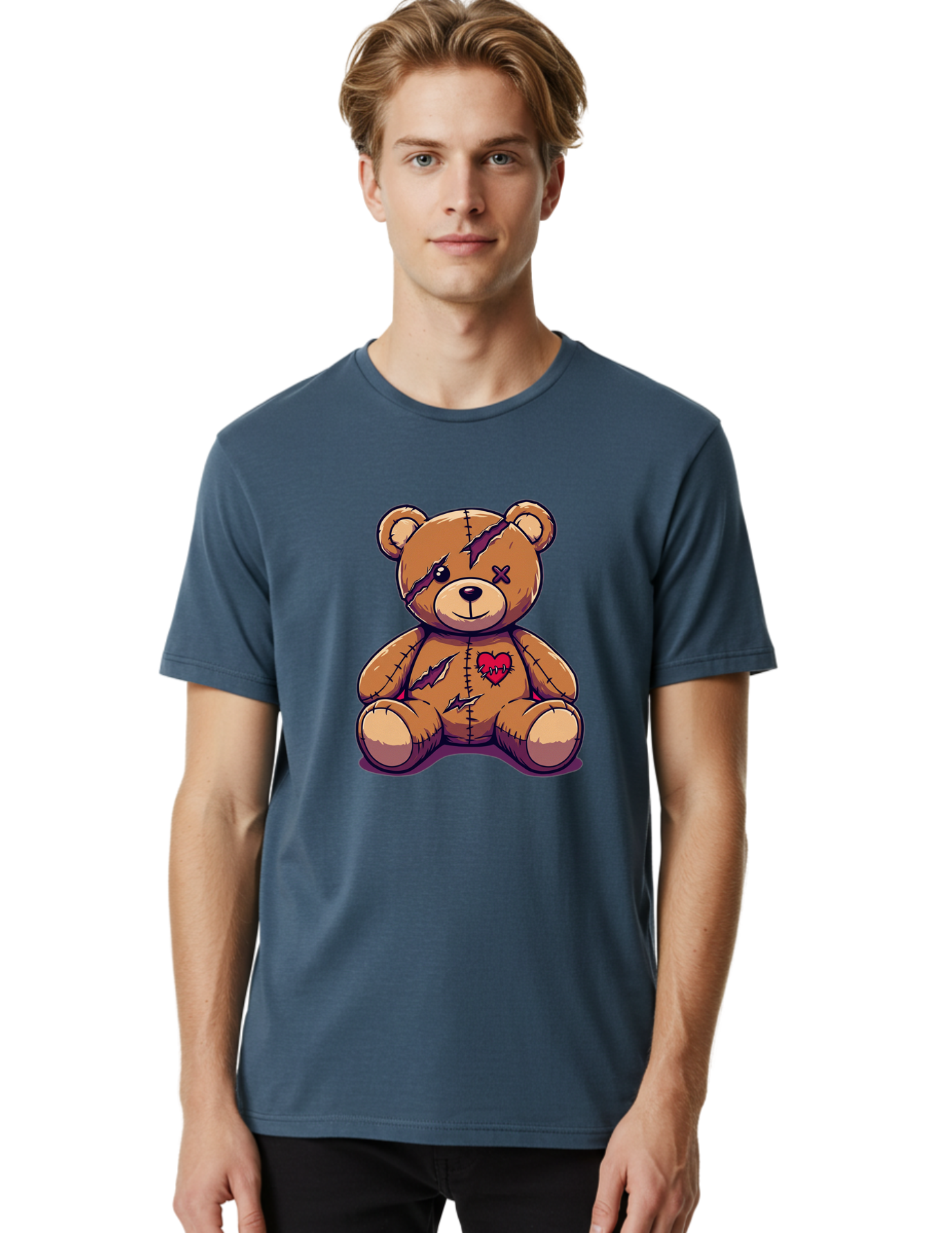 Torn-Teddy-Bear Men'S Graphic Tee, 100% Cotton, Comfortable Casual Summer Wear, Machine Washable, Vintage Camera, Old Camera, Antique Camera, Black Camera, Classic Photography, Photography Equipment, Nostalgic Device, Film Camera, Camera Art Bal497 20