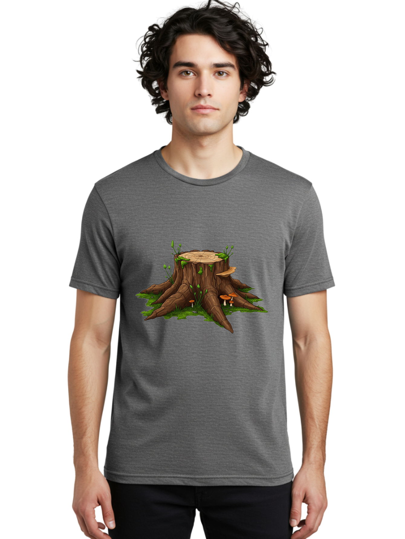 Tree-Stump-Mushrooms Men'S Graphic Tee, 100% Cotton, Comfortable Casual Summer Wear, Machine Washable, Vintage Camera, Old Camera, Antique Camera, Black Camera, Classic Photography, Photography Equipment, Nostalgic Device, Film Camera, Bal503 18