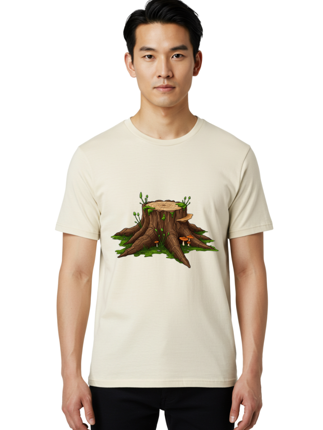 Tree-Stump-Mushrooms Men'S Graphic Tee, 100% Cotton, Comfortable Casual Summer Wear, Machine Washable, Vintage Camera, Old Camera, Antique Camera, Black Camera, Classic Photography, Photography Equipment, Nostalgic Device, Film Camera, Bal503 16