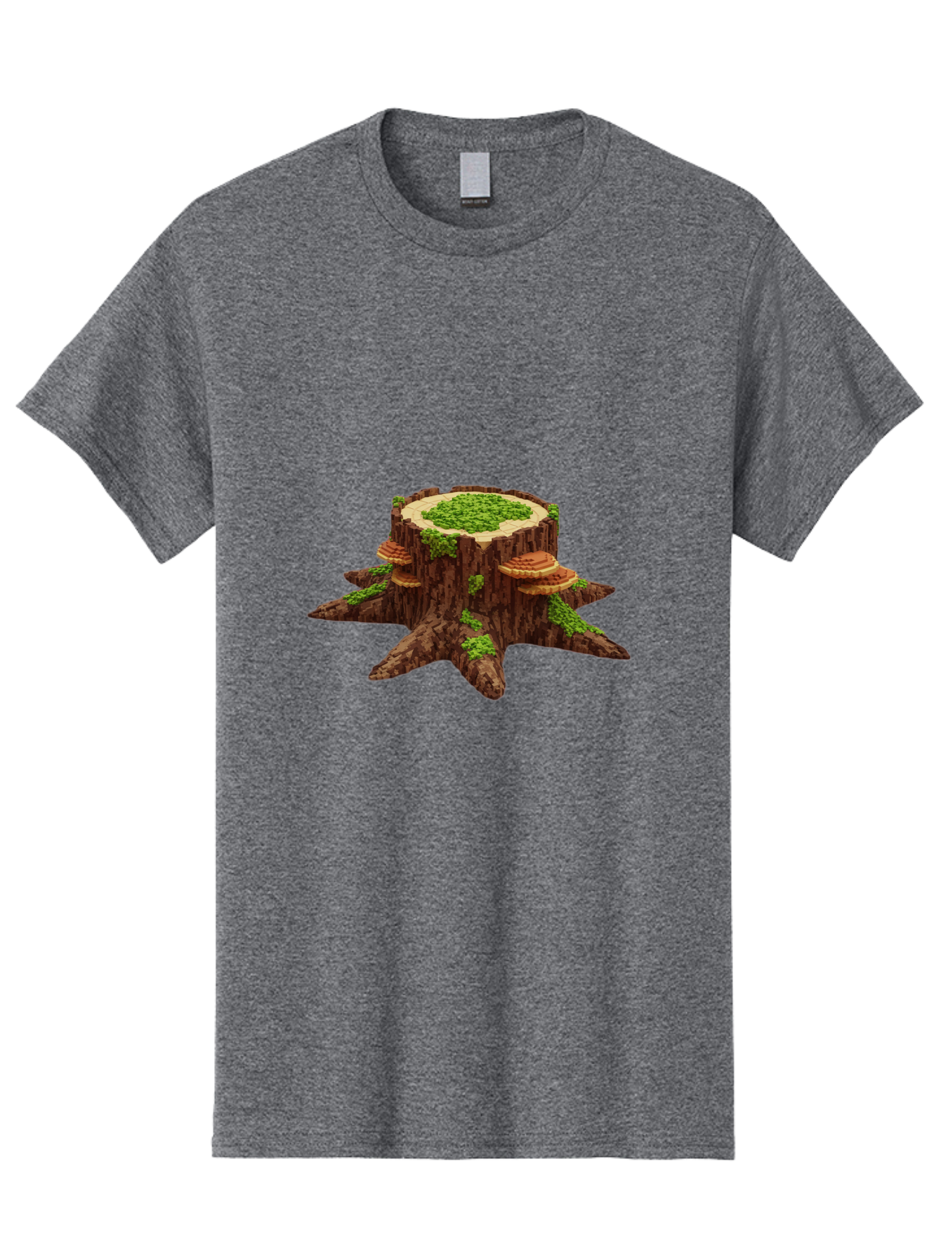 Tree-Stump-With-Mushrooms-1 Men'S Graphic Tee, 100% Cotton, Comfortable Casual Summer Wear, Machine Washable, Vintage Camera, Old Camera, Antique Camera, Black Camera, Classic Photography, Photography Equipment, Nostalgic Device, Film Camera, Bal504 2