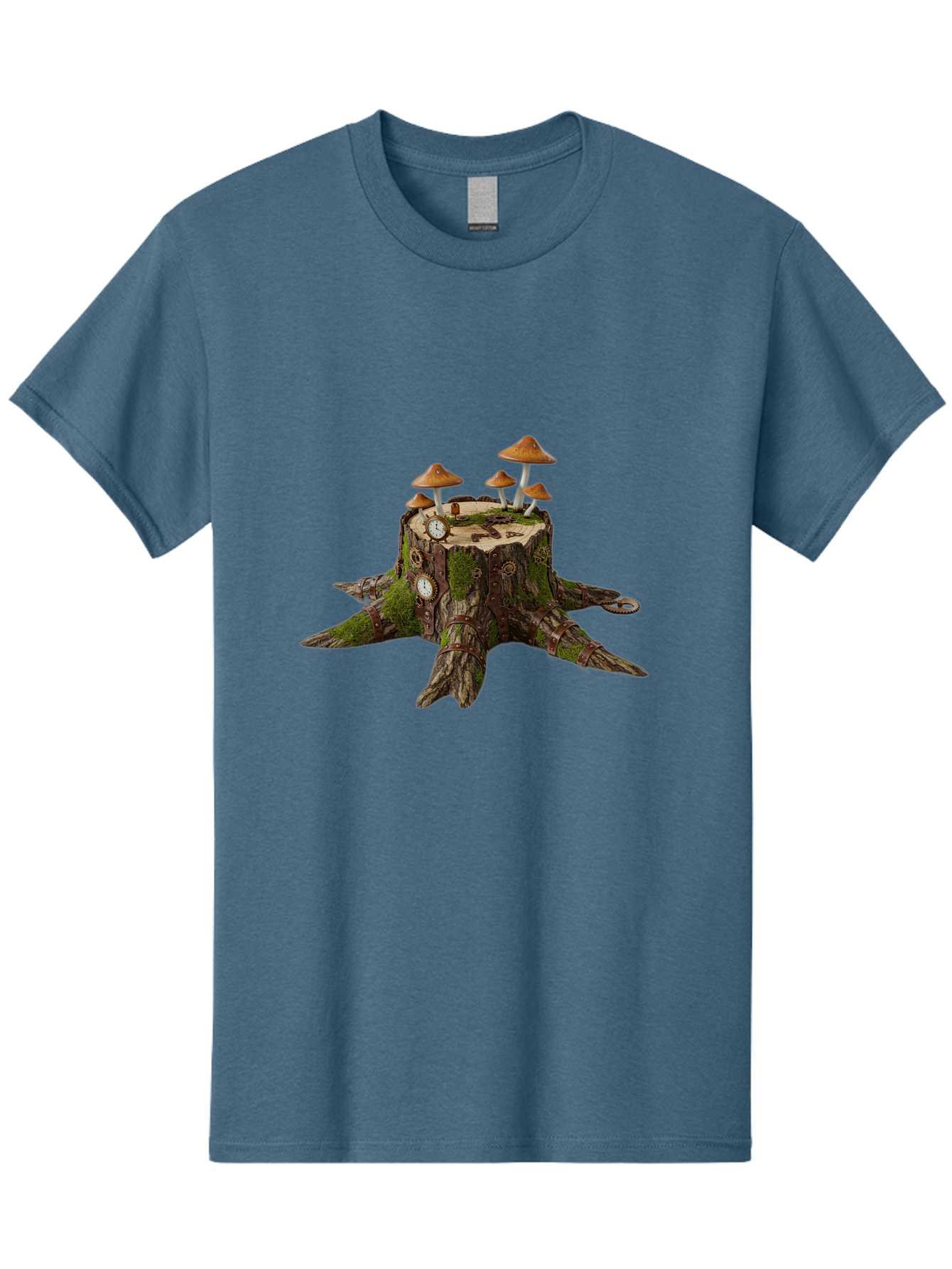 Tree-Stump-With-Mushrooms-2 Men'S Graphic Tee, 100% Cotton, Comfortable Casual Summer Wear, Machine Washable, Vintage Camera, Old Camera, Antique Camera, Black Camera, Classic Photography, Photography Equipment, Nostalgic Device, Film Camera, Bal505 6