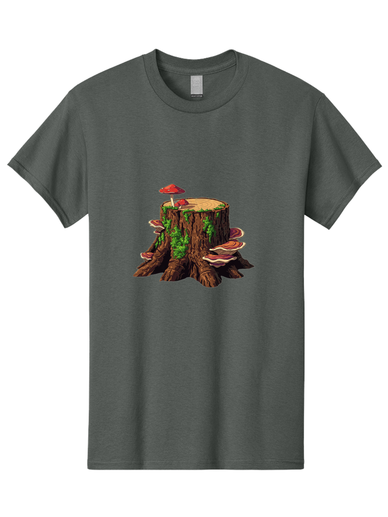Tree-Stump-With-Mushrooms-4 Men'S Graphic Tee, 100% Cotton, Comfortable Casual Summer Wear, Machine Washable, Vintage Camera, Old Camera, Antique Camera, Black Camera, Classic Photography, Photography Equipment, Nostalgic Device, Film Camera, Bal507 11