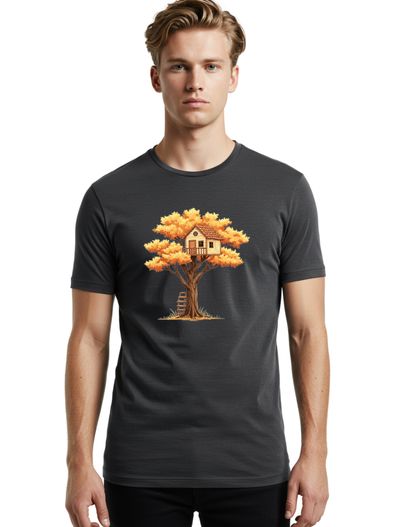 Treehouse-1 Men'S Graphic Tee, 100% Cotton, Comfortable Casual Summer Wear, Machine Washable, Vintage Camera, Old Camera, Antique Camera, Black Camera, Classic Photography, Photography Equipment, Nostalgic Device, Film Camera, Camera Art Bal511 29