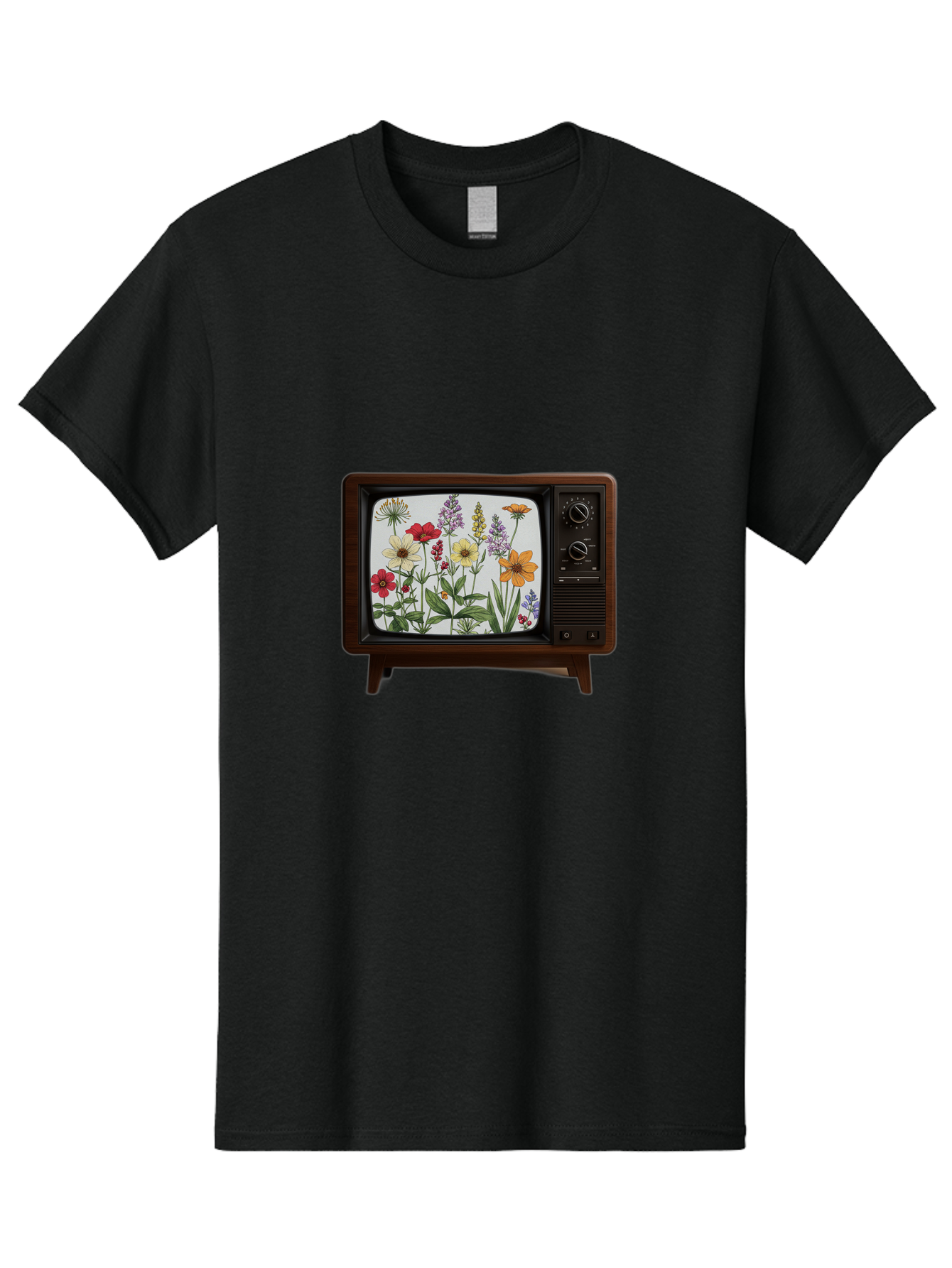 Tv-With-Flowers Men'S Graphic Tee, 100% Cotton, Comfortable Casual Summer Wear, Machine Washable, Vintage Camera, Old Camera, Antique Camera, Black Camera, Classic Photography, Photography Equipment, Nostalgic Device, Film Camera, Camera Art Bal516 8