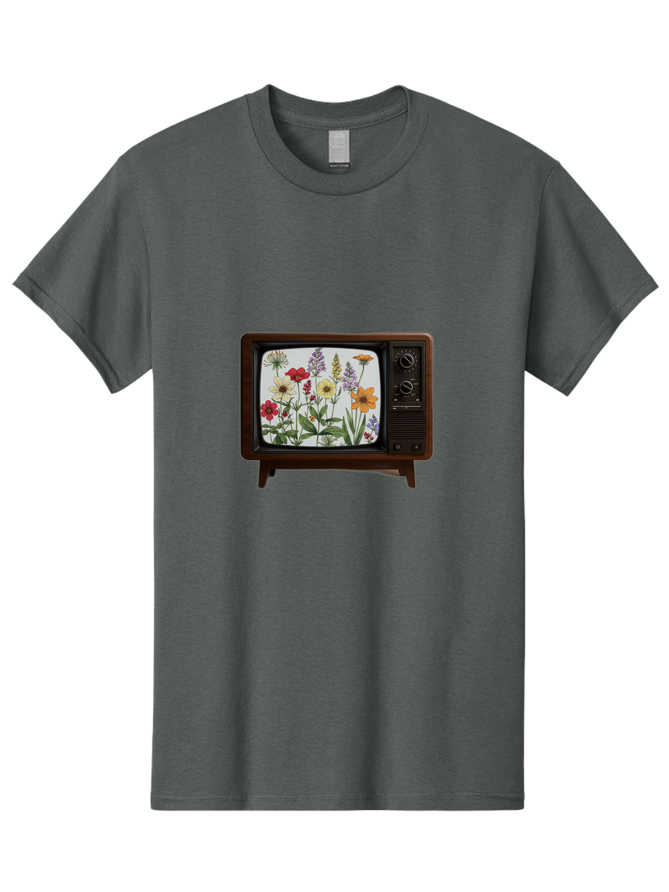 Tv-With-Flowers Men'S Graphic Tee, 100% Cotton, Comfortable Casual Summer Wear, Machine Washable, Vintage Camera, Old Camera, Antique Camera, Black Camera, Classic Photography, Photography Equipment, Nostalgic Device, Film Camera, Camera Art Bal516 5