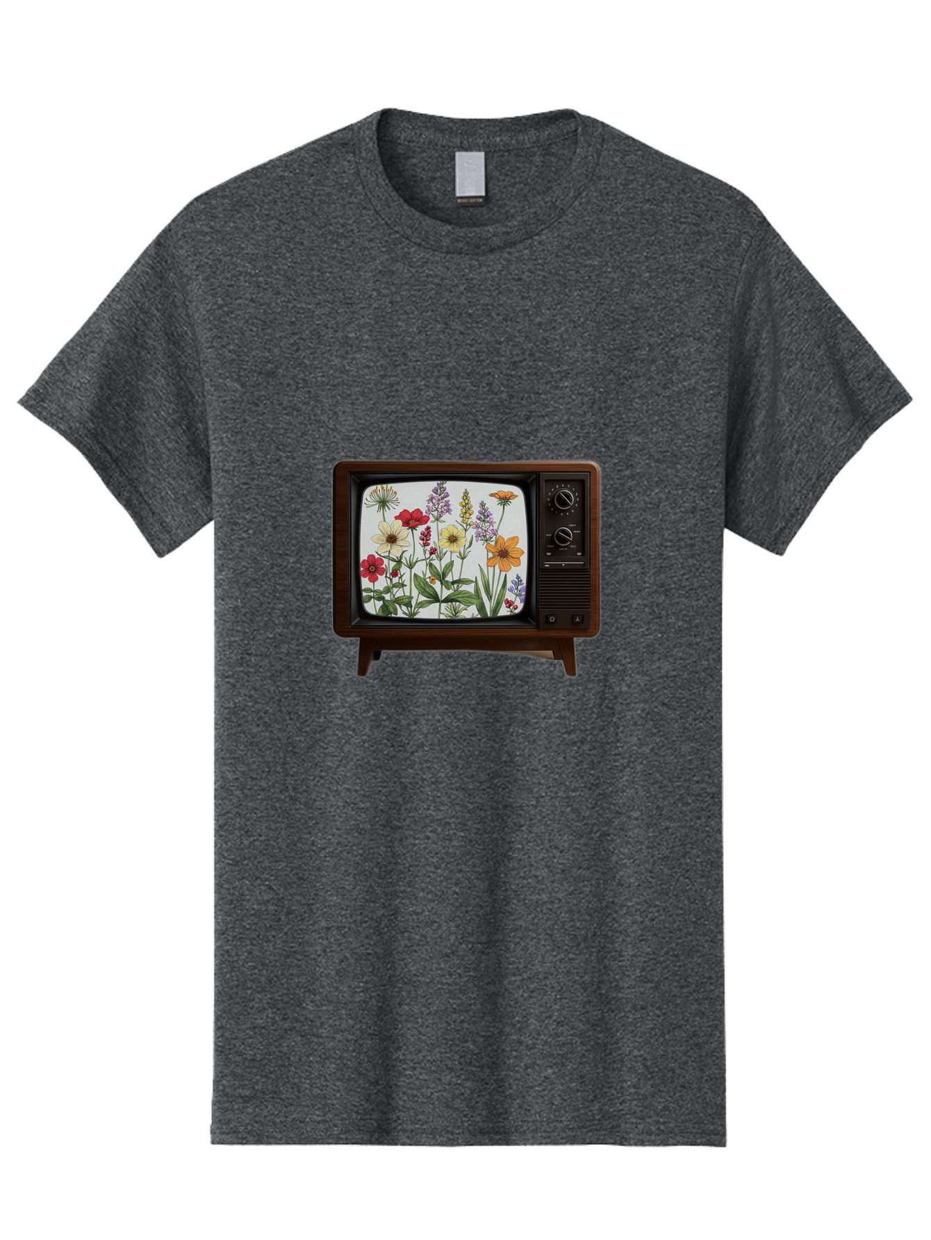 Tv-With-Flowers Men'S Graphic Tee, 100% Cotton, Comfortable Casual Summer Wear, Machine Washable, Vintage Camera, Old Camera, Antique Camera, Black Camera, Classic Photography, Photography Equipment, Nostalgic Device, Film Camera, Camera Art Bal516 6