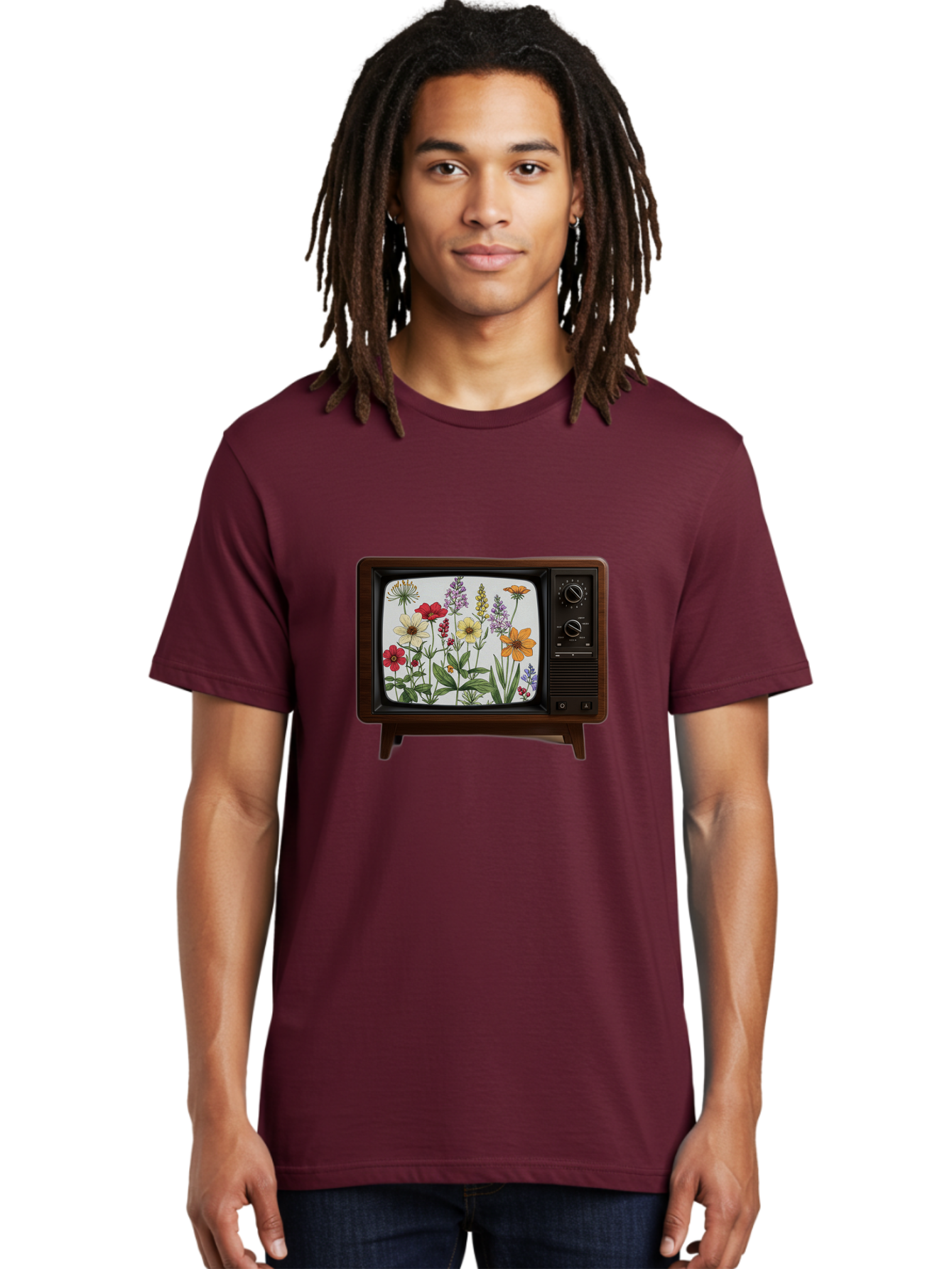 Tv-With-Flowers Men'S Graphic Tee, 100% Cotton, Comfortable Casual Summer Wear, Machine Washable, Vintage Camera, Old Camera, Antique Camera, Black Camera, Classic Photography, Photography Equipment, Nostalgic Device, Film Camera, Camera Art Bal516 30