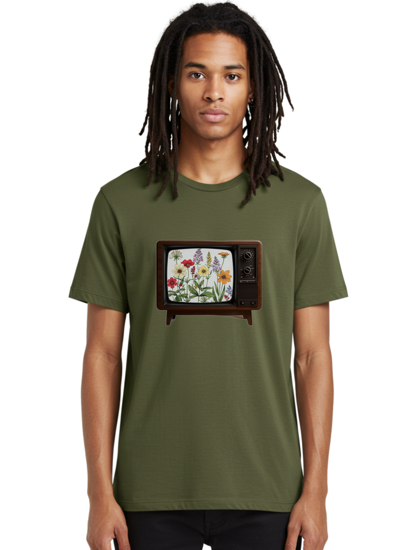 Tv-With-Flowers Men'S Graphic Tee, 100% Cotton, Comfortable Casual Summer Wear, Machine Washable, Vintage Camera, Old Camera, Antique Camera, Black Camera, Classic Photography, Photography Equipment, Nostalgic Device, Film Camera, Camera Art Bal516 29