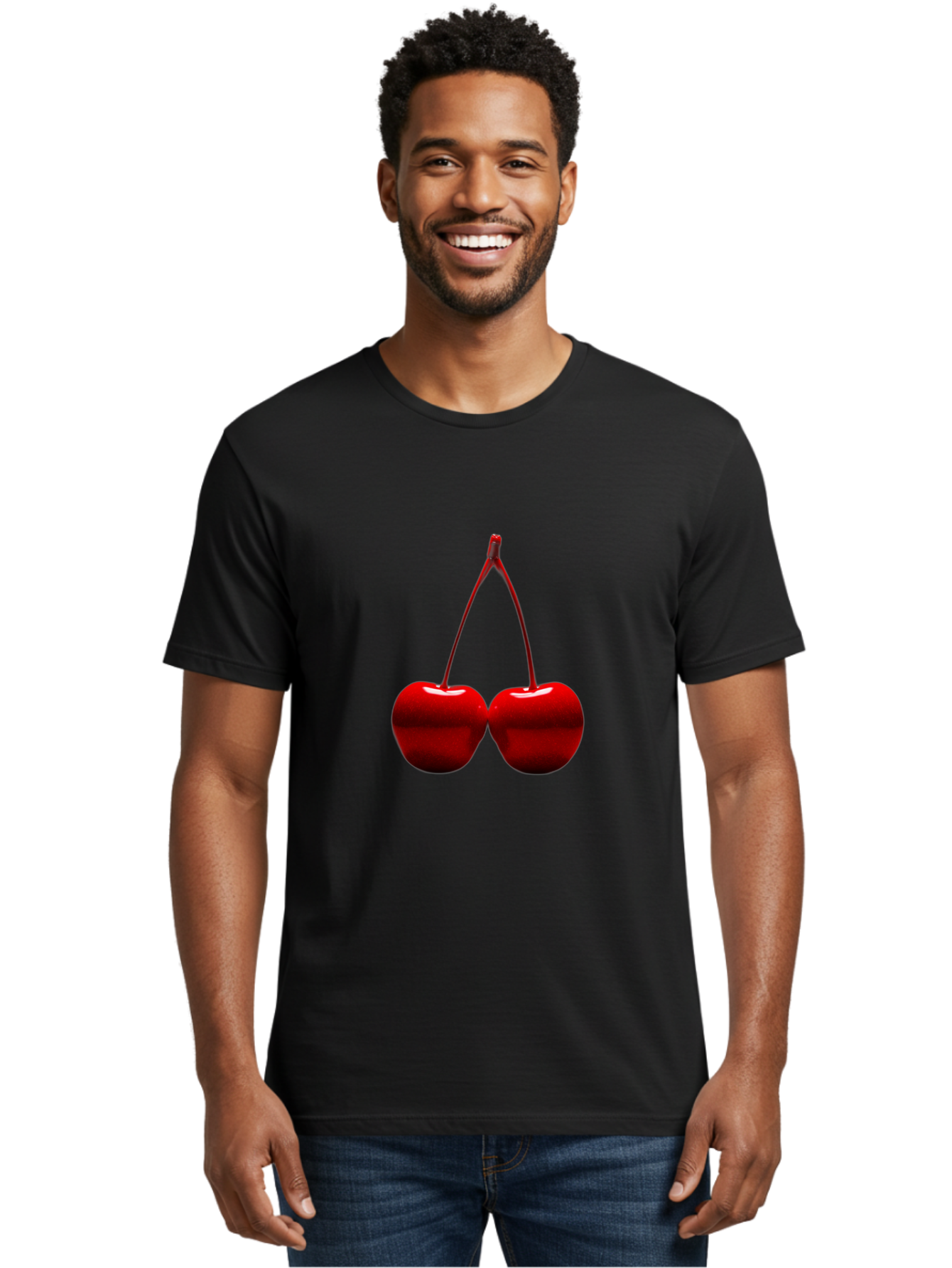 Two-Cherries-4 Men'S Graphic Tee, 100% Cotton, Comfortable Casual Summer Wear, Machine Washable, Vintage Camera, Old Camera, Antique Camera, Black Camera, Classic Photography, Photography Equipment, Nostalgic Device, Film Camera, Camera Art Bal535 18