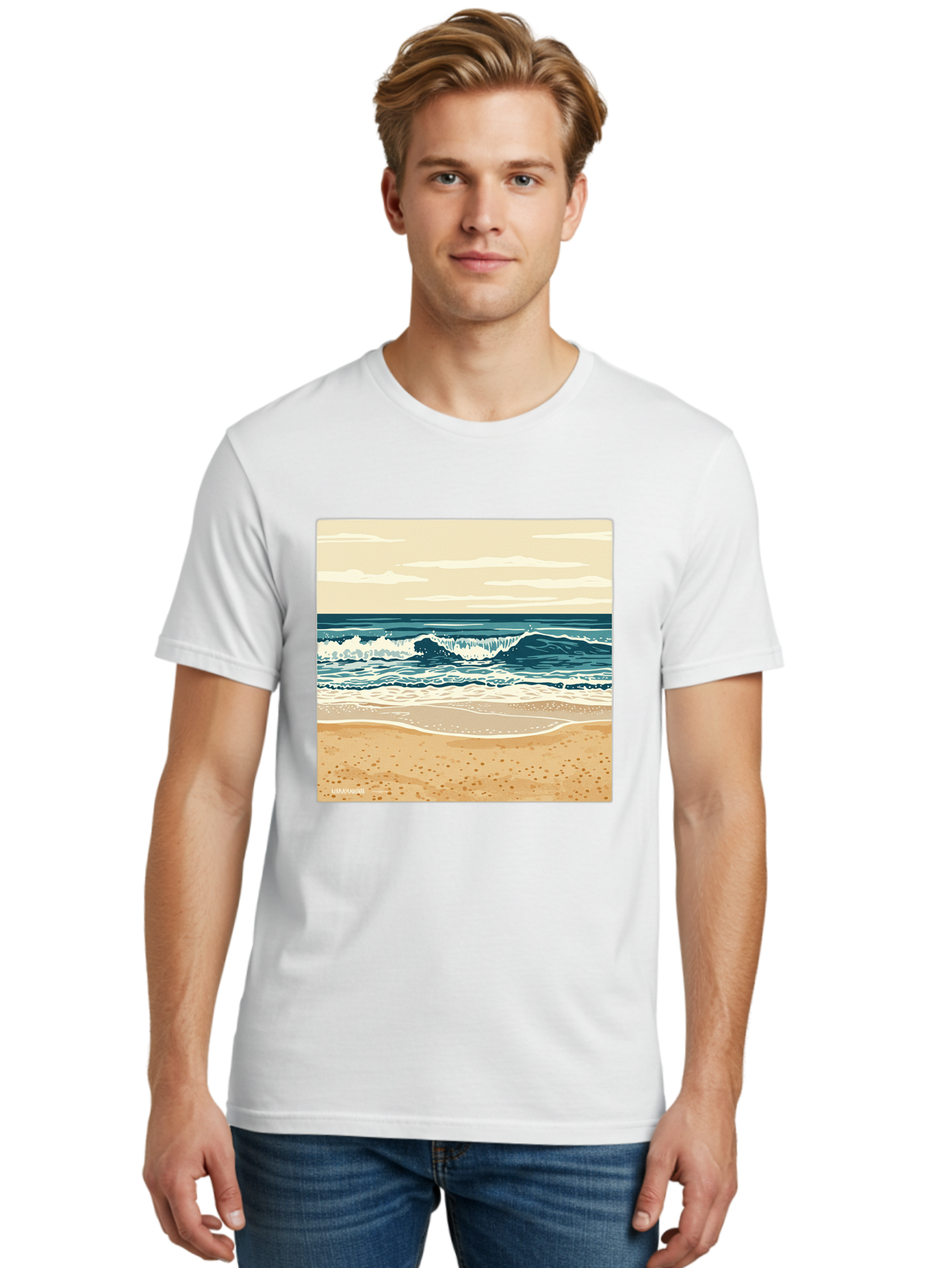 Unplugged-Beach-Scene Men'S Graphic Tee, 100% Cotton, Comfortable Casual Summer Wear, Machine Washable, Vintage Camera, Old Camera, Antique Camera, Black Camera, Classic Photography, Photography Equipment, Nostalgic Device, Film Camera, Bal551 25