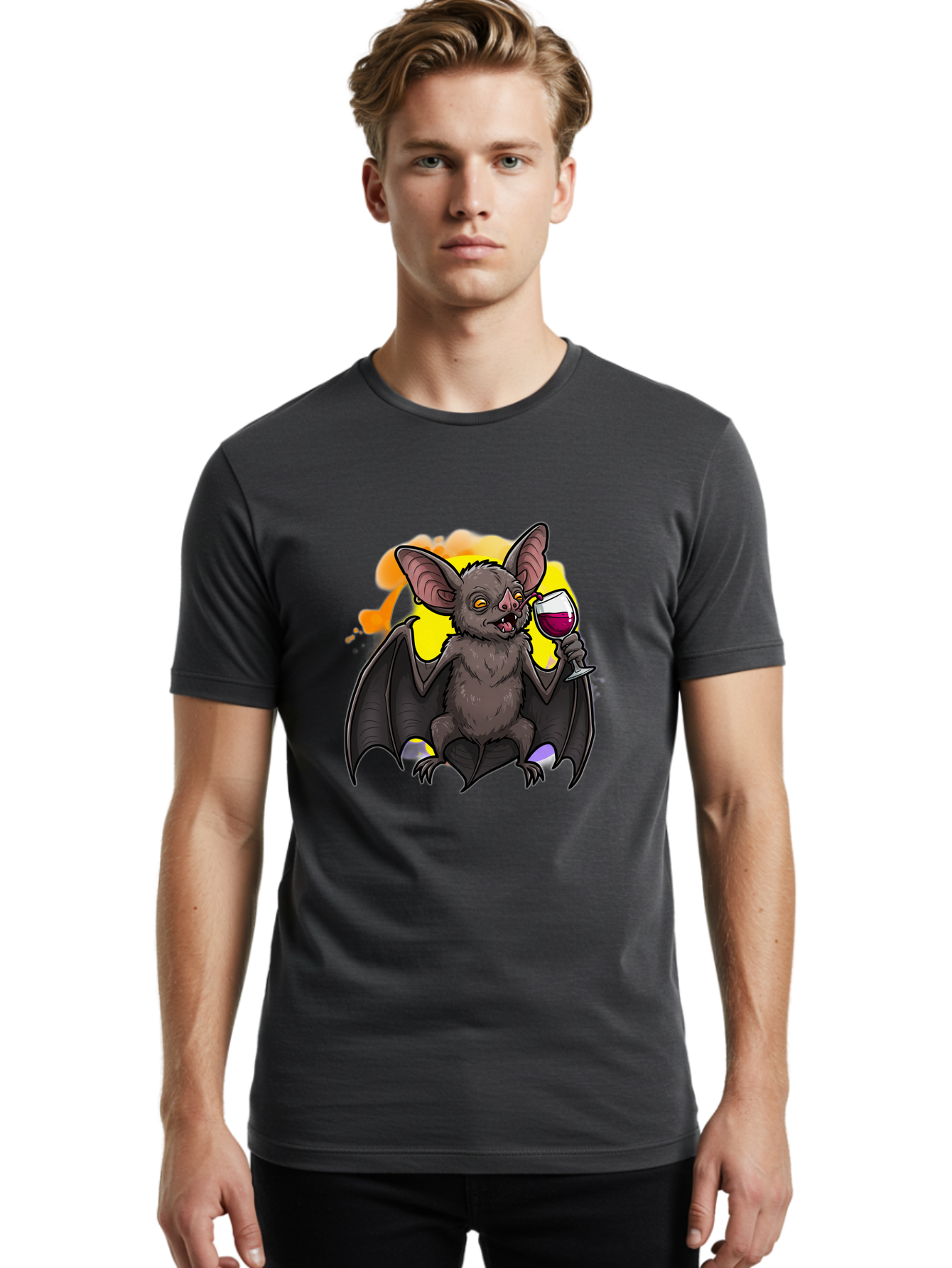 Vampire-Bat-Wine Men'S Graphic Tee, 100% Cotton, Comfortable Casual Summer Wear, Machine Washable, Vintage Camera, Old Camera, Antique Camera, Black Camera, Classic Photography, Photography Equipment, Nostalgic Device, Film Camera, Camera Art Bal555 27