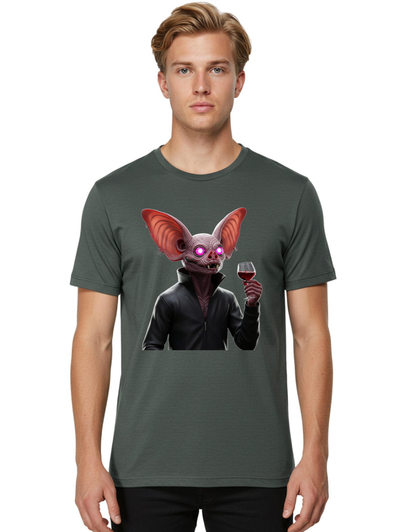 Vampire-Bat-With-Wine Men'S Graphic Tee, 100% Cotton, Comfortable Casual Summer Wear, Machine Washable, Vintage Camera, Old Camera, Antique Camera, Black Camera, Classic Photography, Photography Equipment, Nostalgic Device, Film Camera, Bal557 24