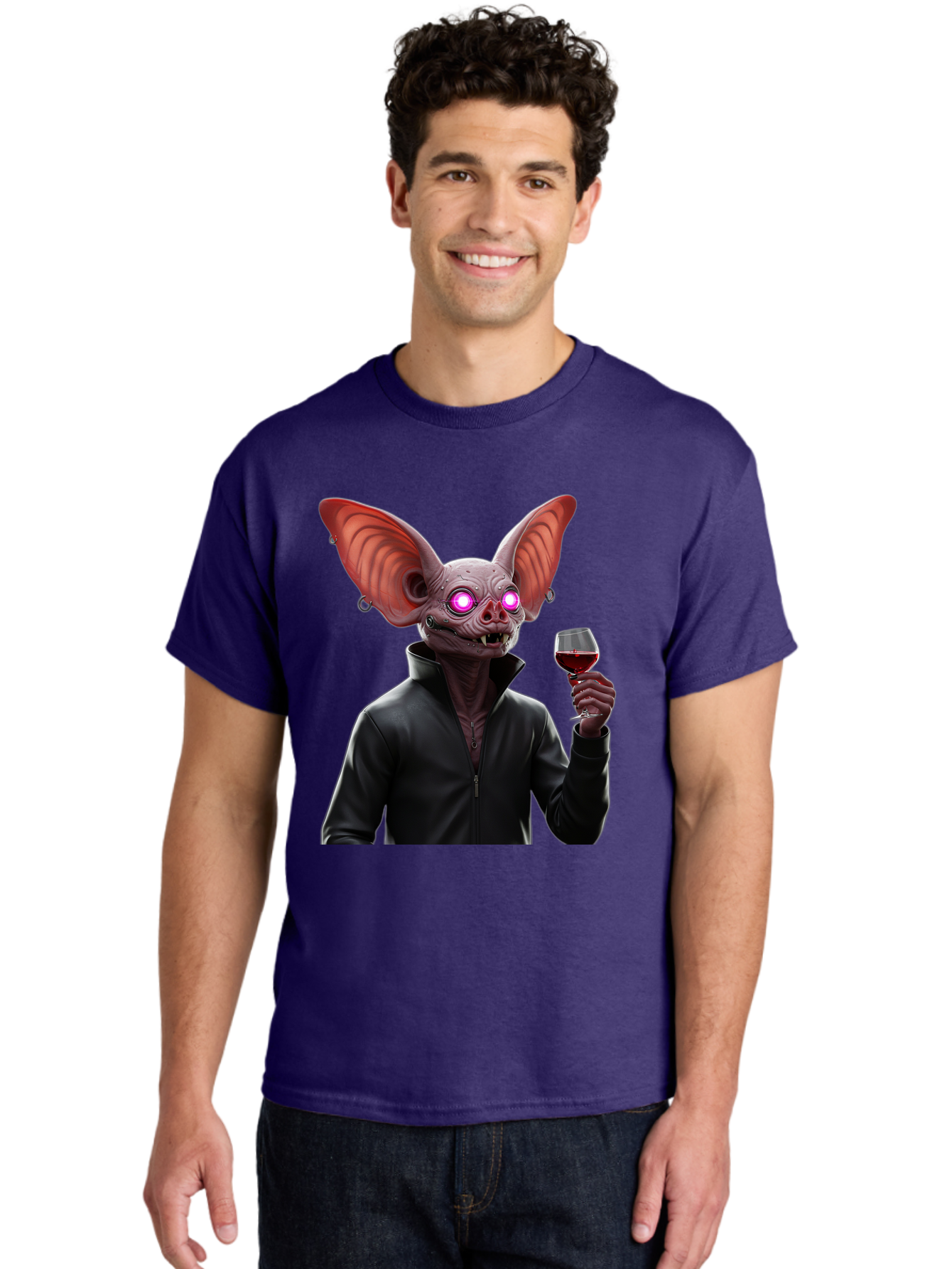 Vampire-Bat-With-Wine Men'S Graphic Tee, 100% Cotton, Comfortable Casual Summer Wear, Machine Washable, Vintage Camera, Old Camera, Antique Camera, Black Camera, Classic Photography, Photography Equipment, Nostalgic Device, Film Camera, Bal557 18