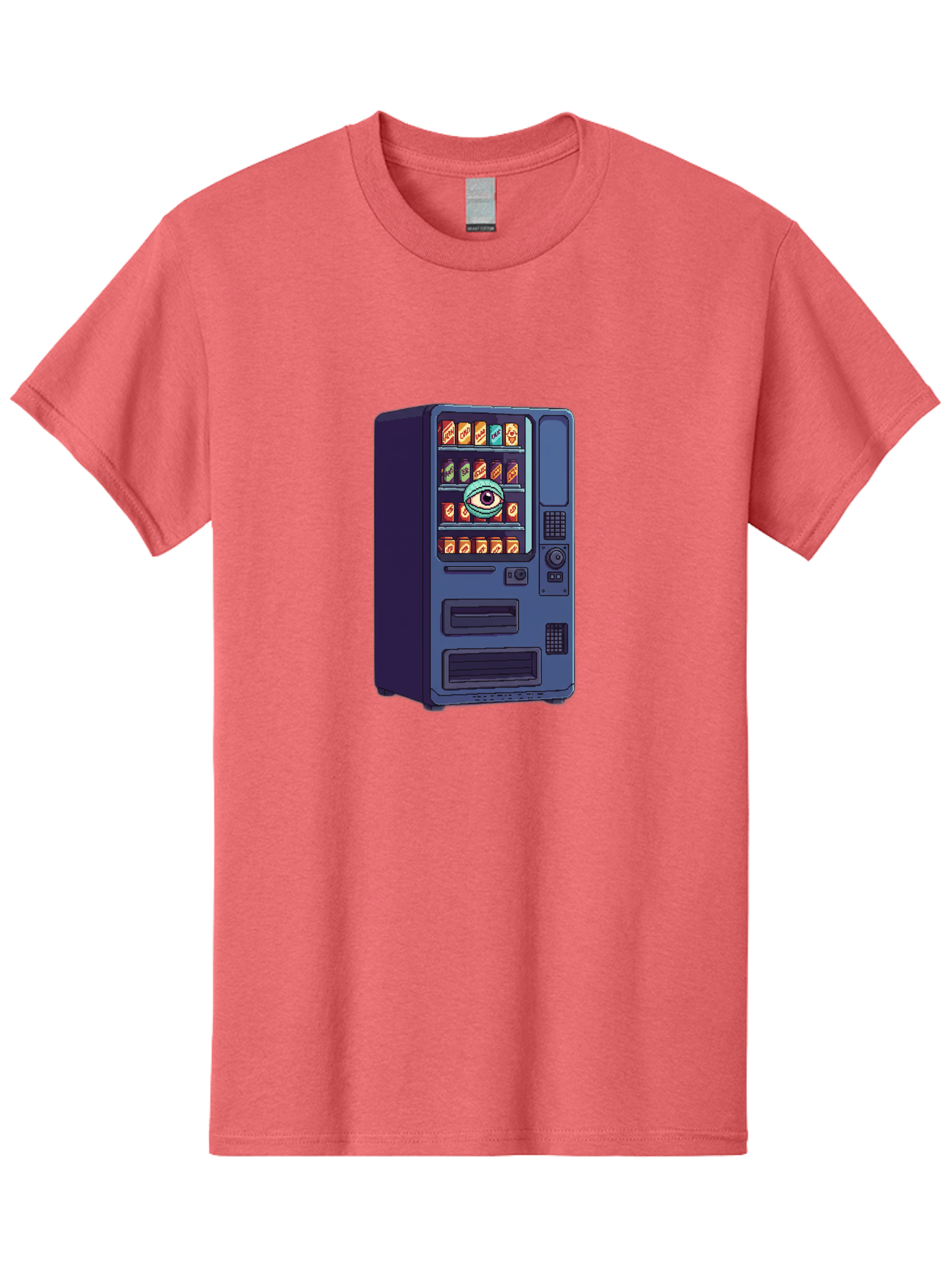 Vending-Machine-With-Eye Men'S Graphic Tee, 100% Cotton, Comfortable Casual Summer Wear, Machine Washable, Vintage Camera, Old Camera, Antique Camera, Black Camera, Classic Photography, Photography Equipment, Nostalgic Device, Film Camera, Bal565 3