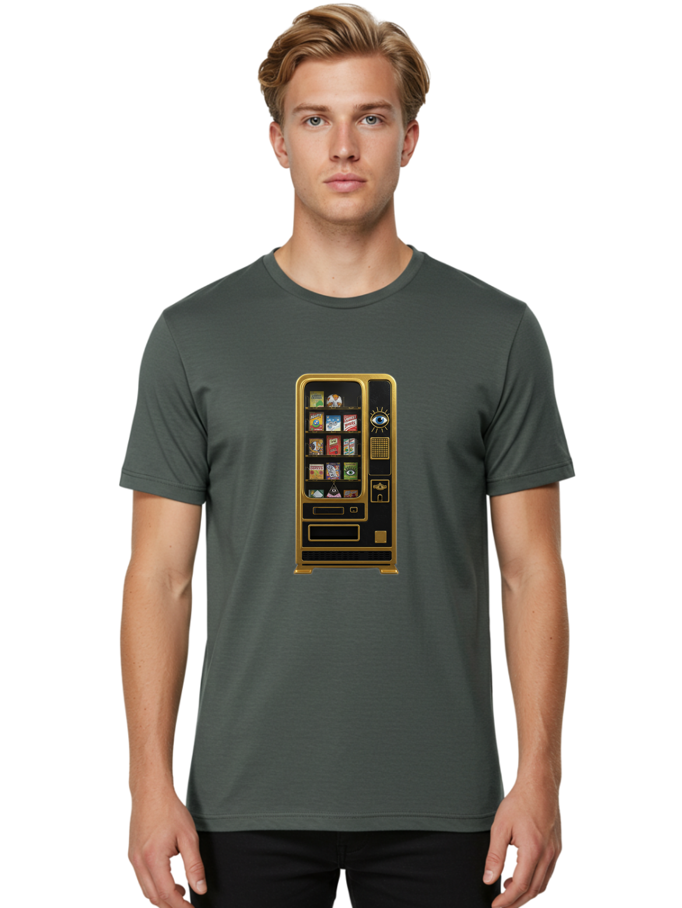 Vending-Machine Men'S Graphic Tee, 100% Cotton, Comfortable Casual Summer Wear, Machine Washable, Vintage Camera, Old Camera, Antique Camera, Black Camera, Classic Photography, Photography Equipment, Nostalgic Device, Film Camera, Camera Art Bal566 24