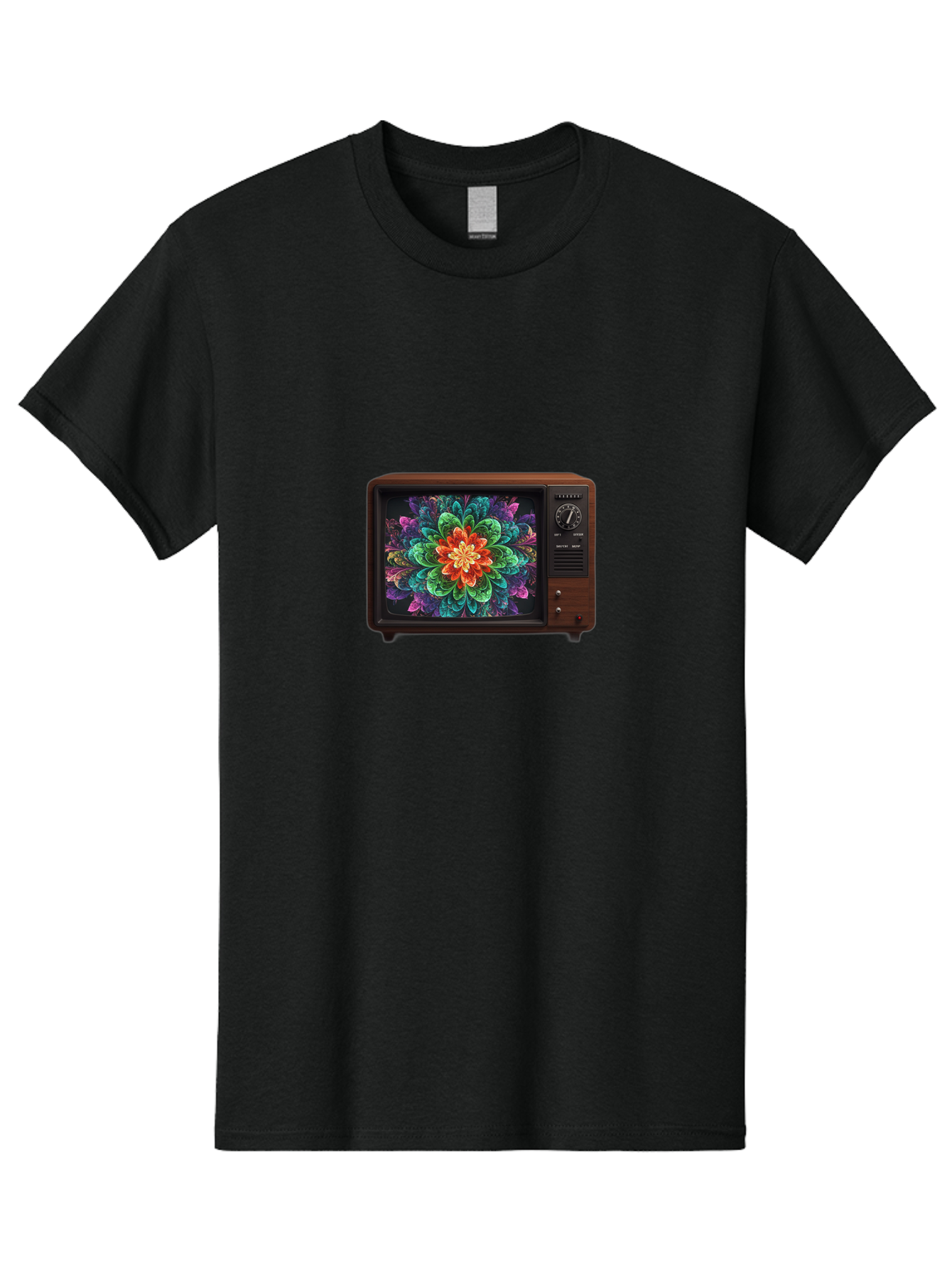 Vintage-Tv-With-Flower Men'S Graphic Tee, 100% Cotton, Comfortable Casual Summer Wear, Machine Washable, Vintage Camera, Old Camera, Antique Camera, Black Camera, Classic Photography, Photography Equipment, Nostalgic Device, Film Camera, Bal571 13