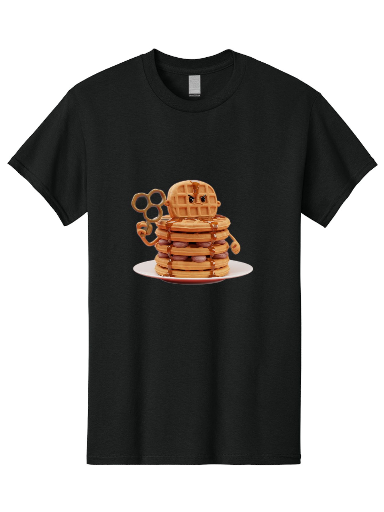 Waffle-Character Men'S Graphic Tee, 100% Cotton, Comfortable Casual Summer Wear, Machine Washable, Vintage Camera, Old Camera, Antique Camera, Black Camera, Classic Photography, Photography Equipment, Nostalgic Device, Film Camera, Camera Art Bal582 3
