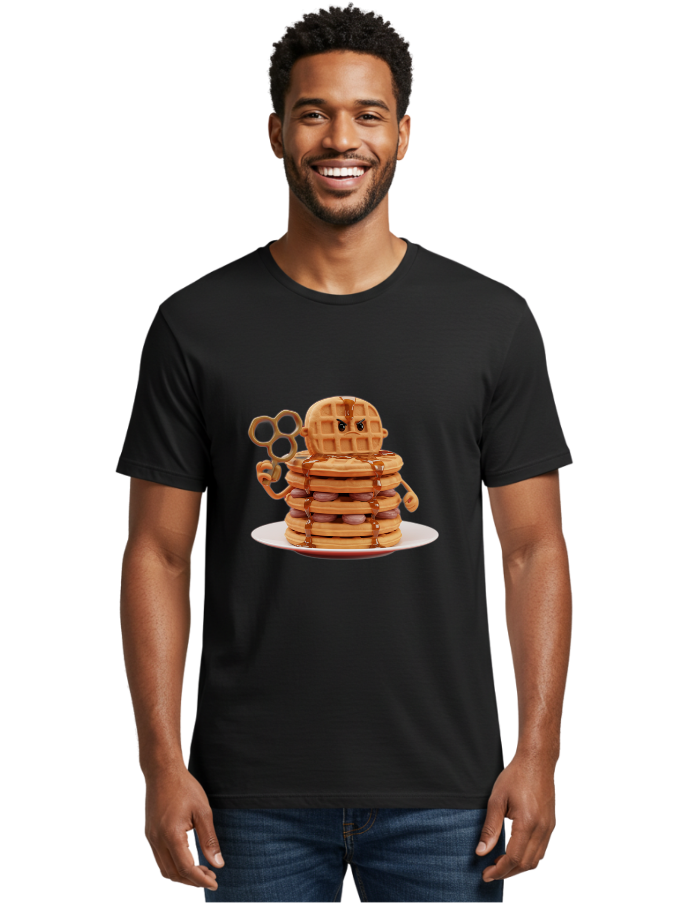 Waffle-Character Men'S Graphic Tee, 100% Cotton, Comfortable Casual Summer Wear, Machine Washable, Vintage Camera, Old Camera, Antique Camera, Black Camera, Classic Photography, Photography Equipment, Nostalgic Device, Film Camera, Camera Art Bal582 18