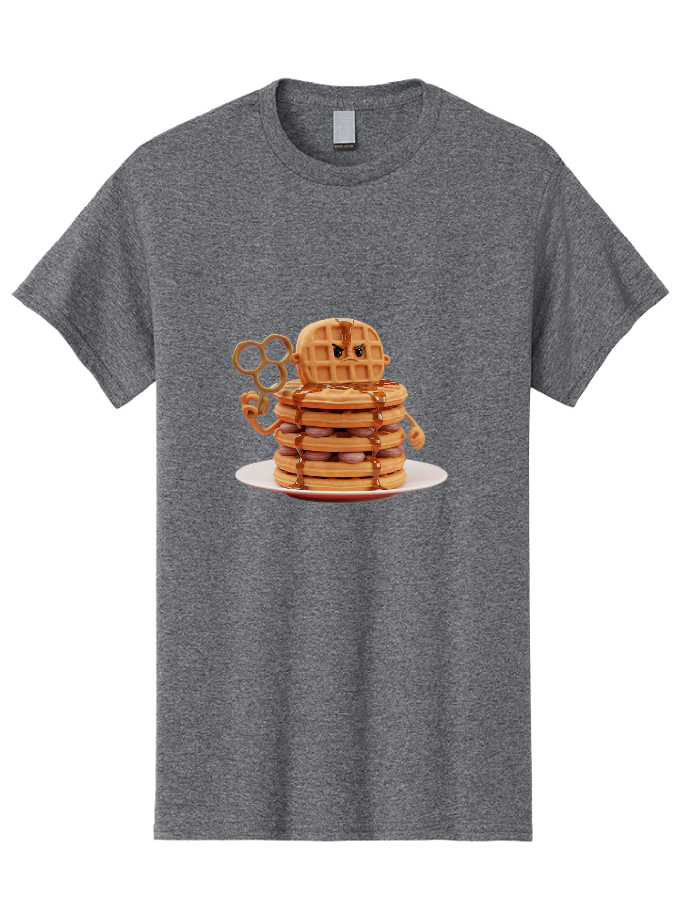 Waffle-Character Men'S Graphic Tee, 100% Cotton, Comfortable Casual Summer Wear, Machine Washable, Vintage Camera, Old Camera, Antique Camera, Black Camera, Classic Photography, Photography Equipment, Nostalgic Device, Film Camera, Camera Art Bal582 8