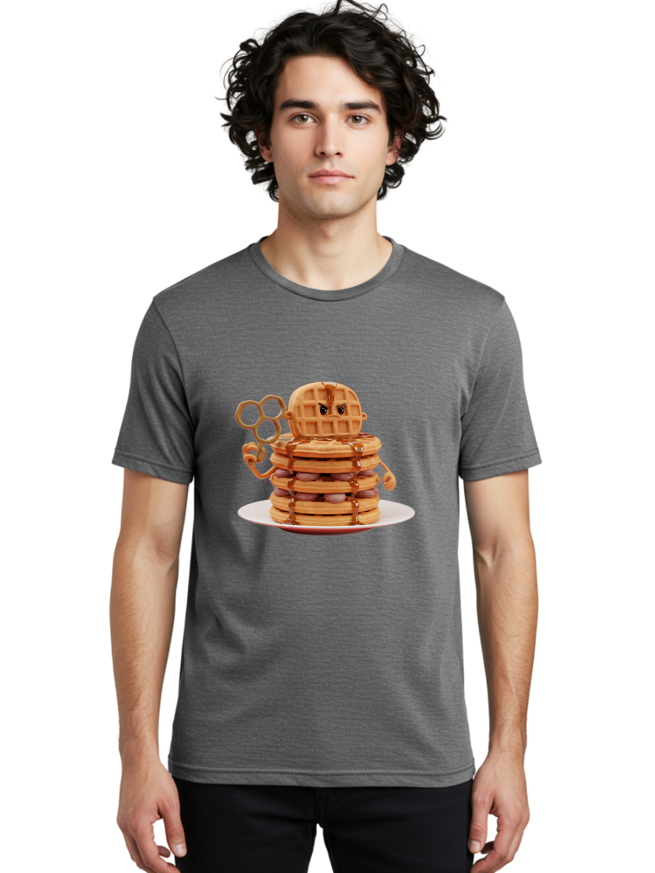 Waffle-Character Men'S Graphic Tee, 100% Cotton, Comfortable Casual Summer Wear, Machine Washable, Vintage Camera, Old Camera, Antique Camera, Black Camera, Classic Photography, Photography Equipment, Nostalgic Device, Film Camera, Camera Art Bal582 23