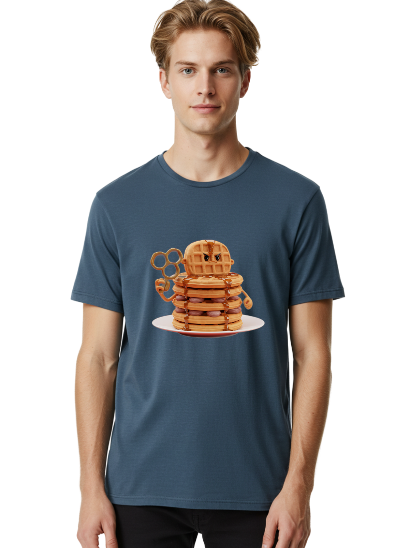 Waffle-Character Men'S Graphic Tee, 100% Cotton, Comfortable Casual Summer Wear, Machine Washable, Vintage Camera, Old Camera, Antique Camera, Black Camera, Classic Photography, Photography Equipment, Nostalgic Device, Film Camera, Camera Art Bal582 19