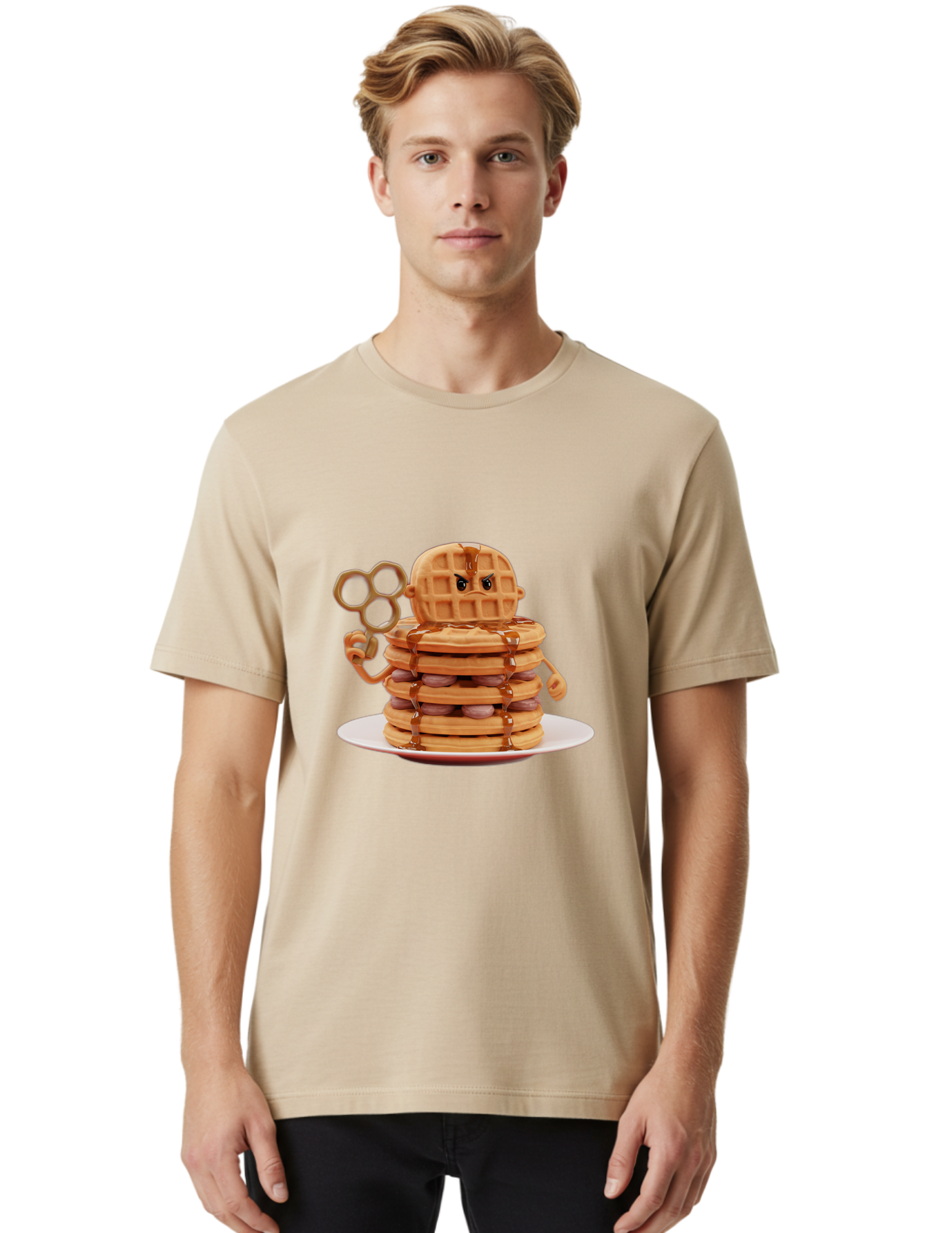 Waffle-Character Men'S Graphic Tee, 100% Cotton, Comfortable Casual Summer Wear, Machine Washable, Vintage Camera, Old Camera, Antique Camera, Black Camera, Classic Photography, Photography Equipment, Nostalgic Device, Film Camera, Camera Art Bal582 21