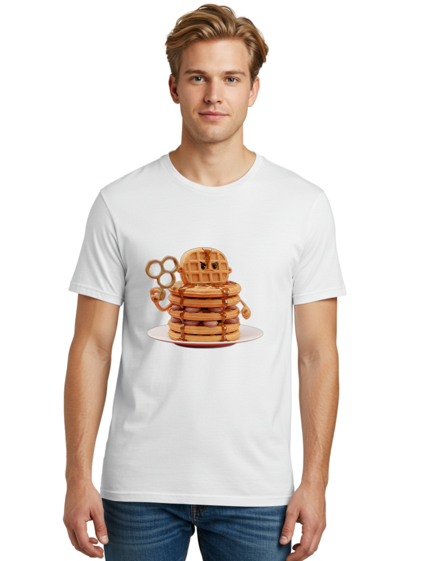 Waffle-Character Men'S Graphic Tee, 100% Cotton, Comfortable Casual Summer Wear, Machine Washable, Vintage Camera, Old Camera, Antique Camera, Black Camera, Classic Photography, Photography Equipment, Nostalgic Device, Film Camera, Camera Art Bal582 17