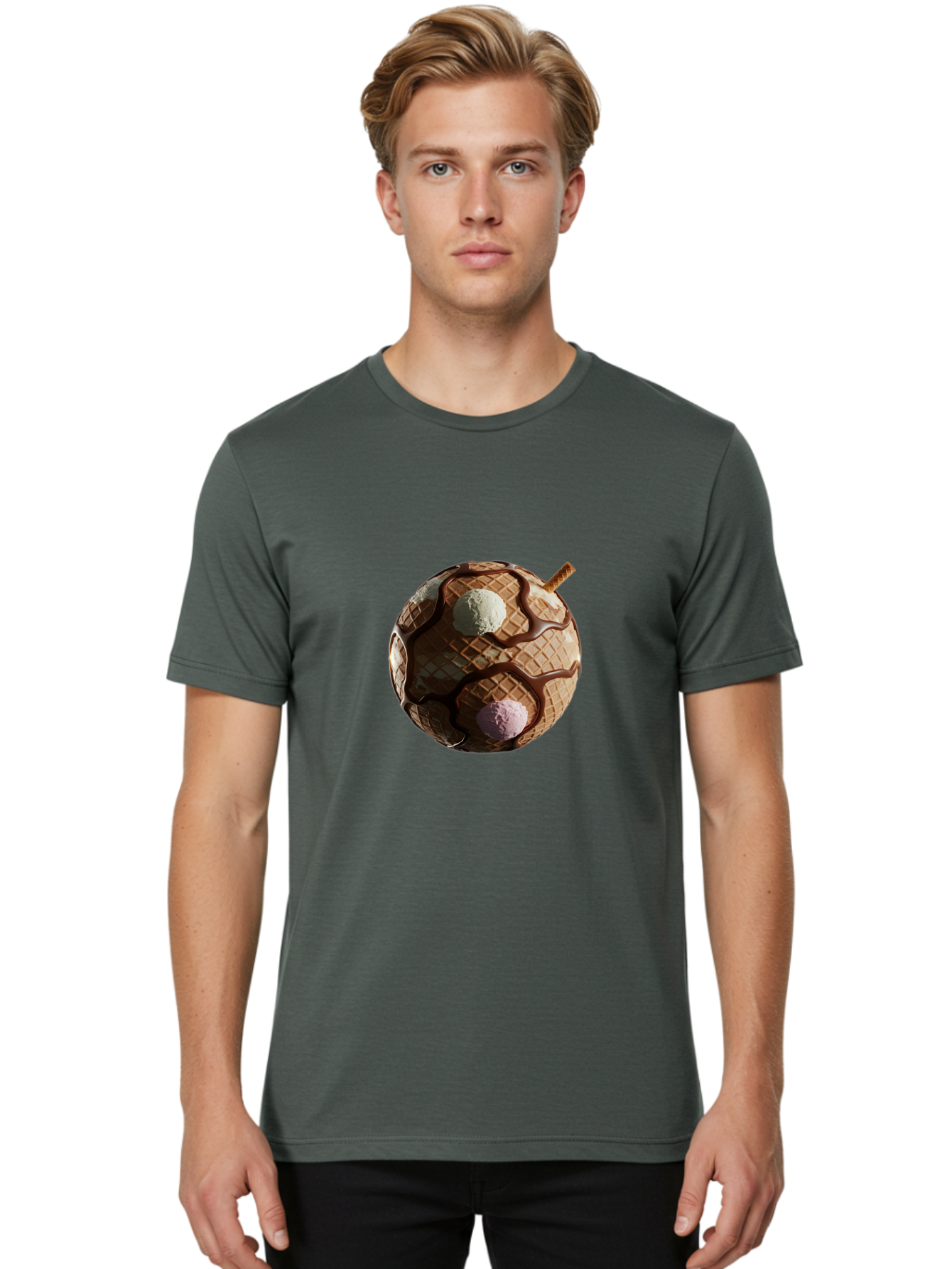 Waffle-Ice-Cream Men'S Graphic Tee, 100% Cotton, Comfortable Casual Summer Wear, Machine Washable, Vintage Camera, Old Camera, Antique Camera, Black Camera, Classic Photography, Photography Equipment, Nostalgic Device, Film Camera, Camera Art Bal583 20