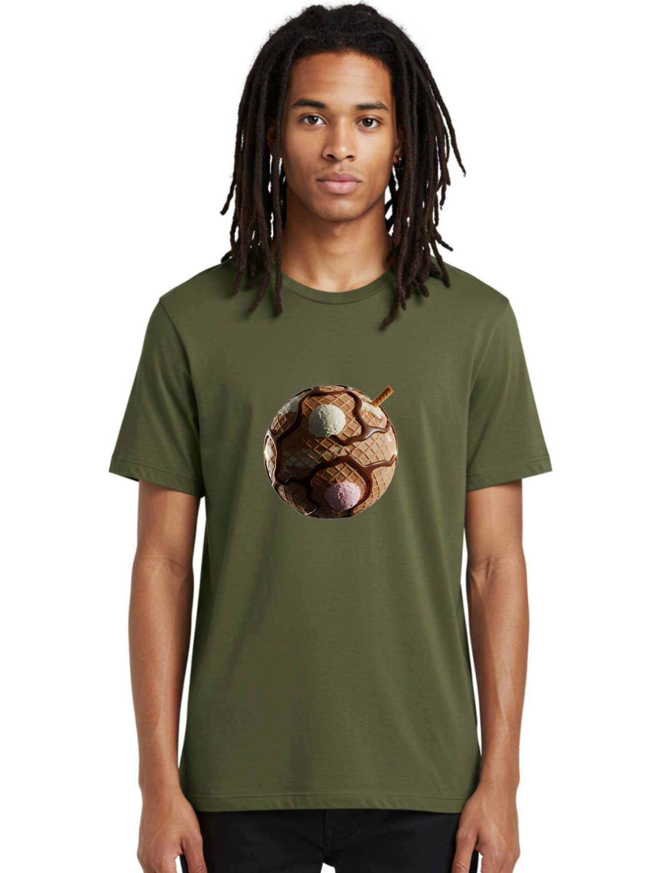 Waffle-Ice-Cream Men'S Graphic Tee, 100% Cotton, Comfortable Casual Summer Wear, Machine Washable, Vintage Camera, Old Camera, Antique Camera, Black Camera, Classic Photography, Photography Equipment, Nostalgic Device, Film Camera, Camera Art Bal583 25