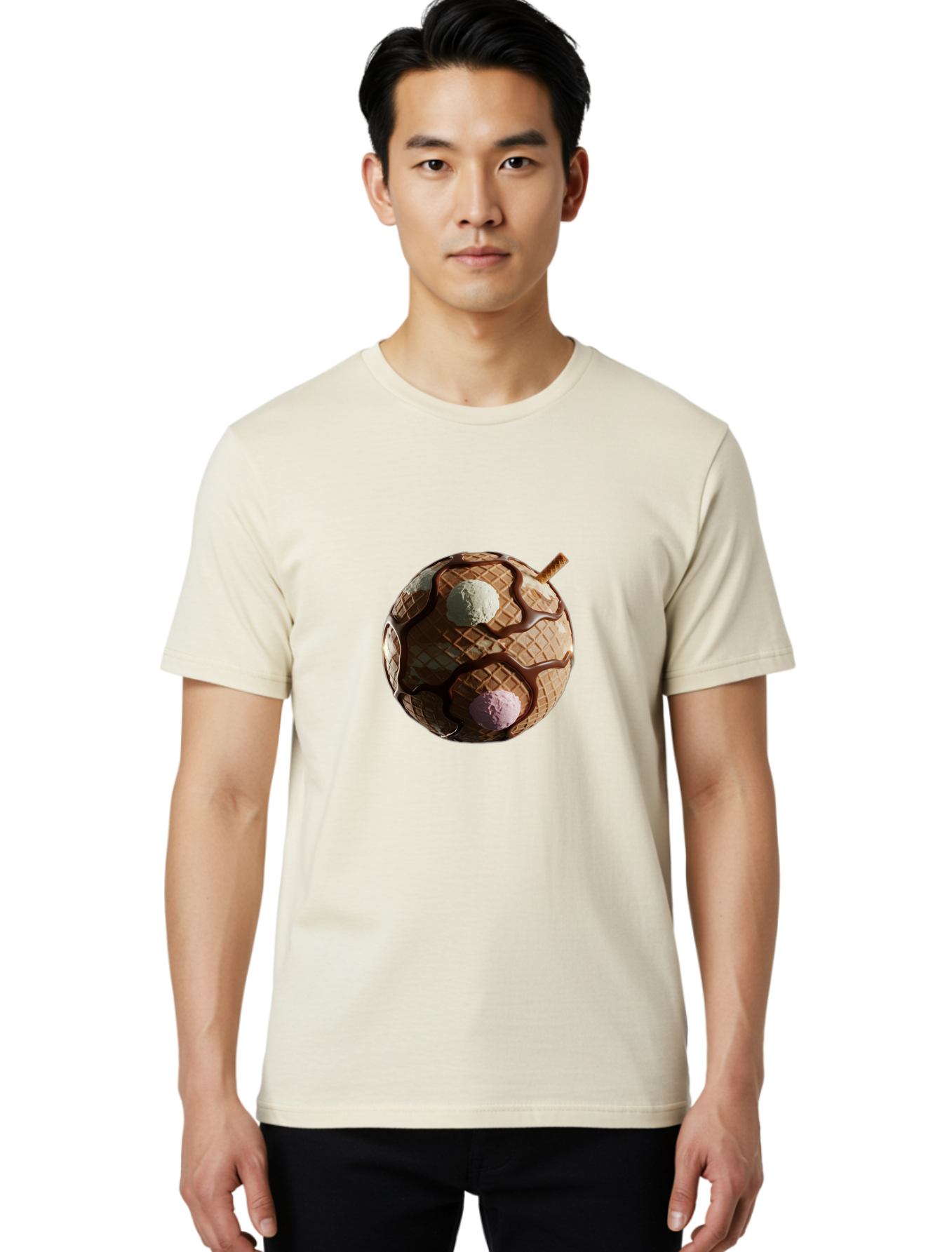 Waffle-Ice-Cream Men'S Graphic Tee, 100% Cotton, Comfortable Casual Summer Wear, Machine Washable, Vintage Camera, Old Camera, Antique Camera, Black Camera, Classic Photography, Photography Equipment, Nostalgic Device, Film Camera, Camera Art Bal583 21