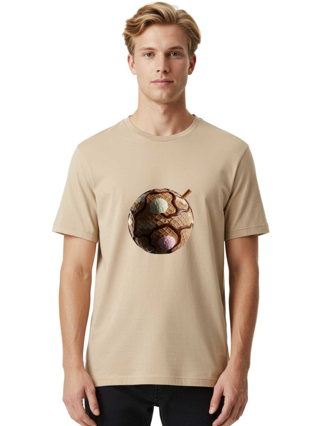 Waffle-Ice-Cream Men'S Graphic Tee, 100% Cotton, Comfortable Casual Summer Wear, Machine Washable, Vintage Camera, Old Camera, Antique Camera, Black Camera, Classic Photography, Photography Equipment, Nostalgic Device, Film Camera, Camera Art Bal583 29