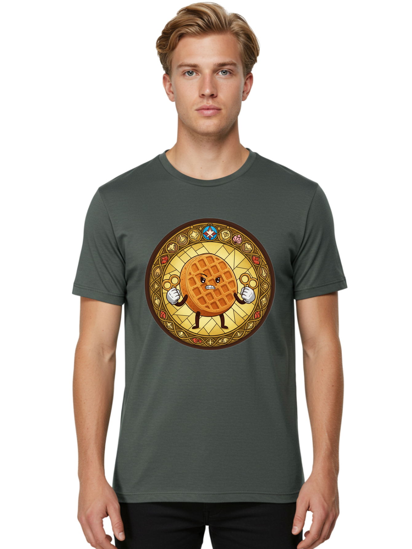 Waffle Men'S Graphic Tee, 100% Cotton, Comfortable Casual Summer Wear, Machine Washable, Vintage Camera, Old Camera, Antique Camera, Black Camera, Classic Photography, Photography Equipment, Nostalgic Device, Film Camera, Camera Art Bal585 17