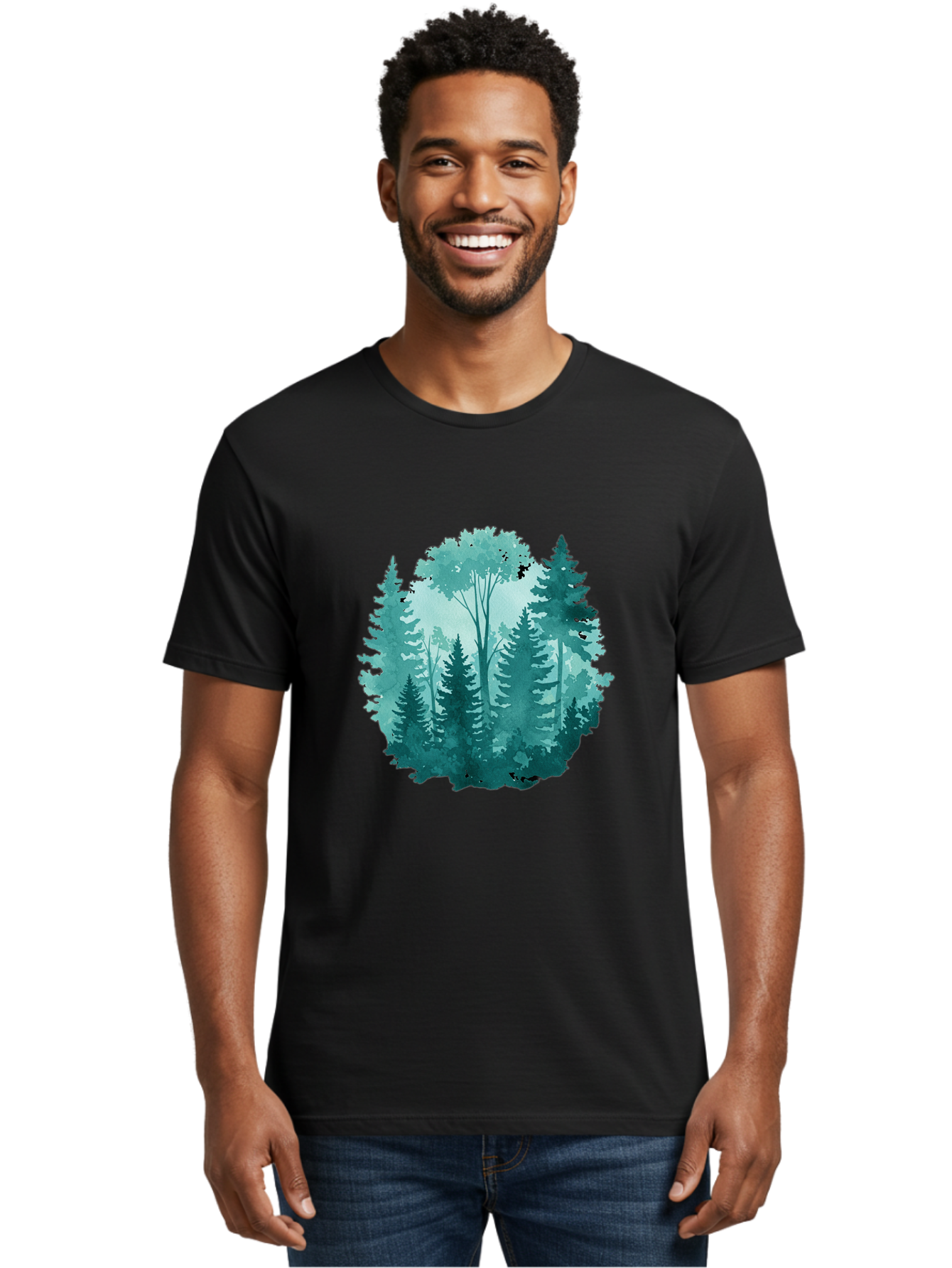 Watercolor-Forest Men'S Graphic Tee, 100% Cotton, Comfortable Casual Summer Wear, Machine Washable, Vintage Camera, Old Camera, Antique Camera, Black Camera, Classic Photography, Photography Equipment, Nostalgic Device, Film Camera, Camera Art Bal586 16