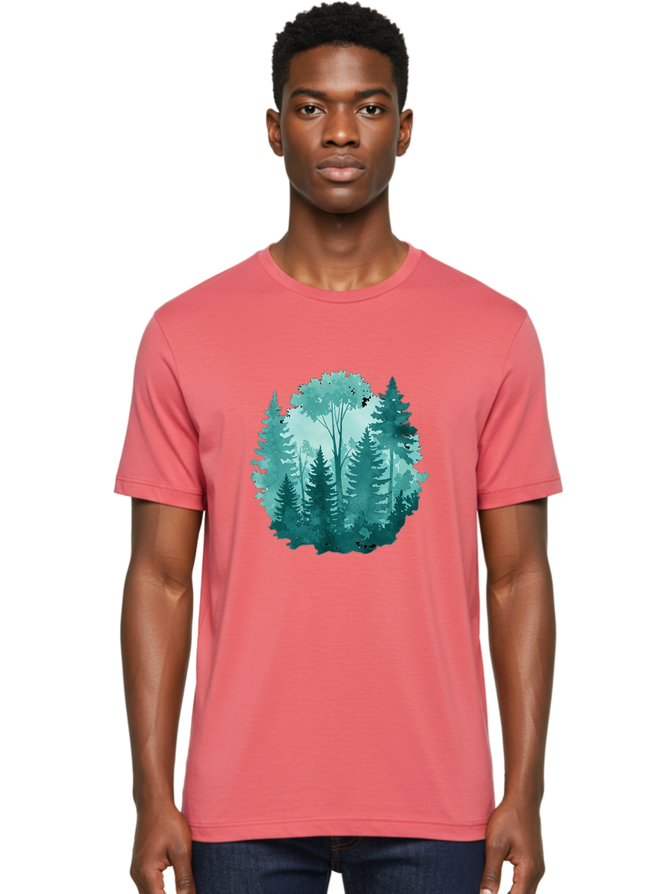 Watercolor-Forest Men'S Graphic Tee, 100% Cotton, Comfortable Casual Summer Wear, Machine Washable, Vintage Camera, Old Camera, Antique Camera, Black Camera, Classic Photography, Photography Equipment, Nostalgic Device, Film Camera, Camera Art Bal586 27