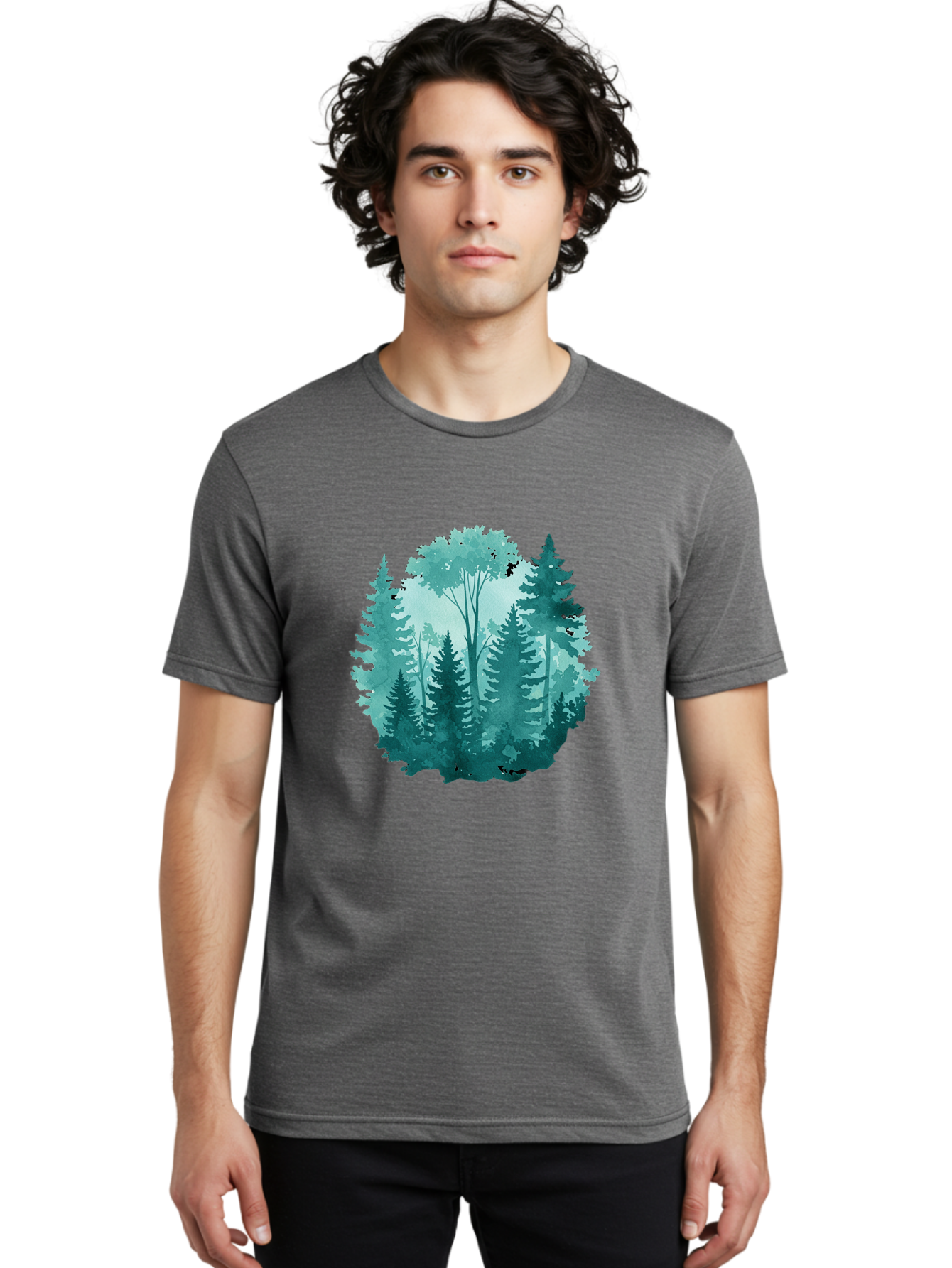 Watercolor-Forest Men'S Graphic Tee, 100% Cotton, Comfortable Casual Summer Wear, Machine Washable, Vintage Camera, Old Camera, Antique Camera, Black Camera, Classic Photography, Photography Equipment, Nostalgic Device, Film Camera, Camera Art Bal586 18